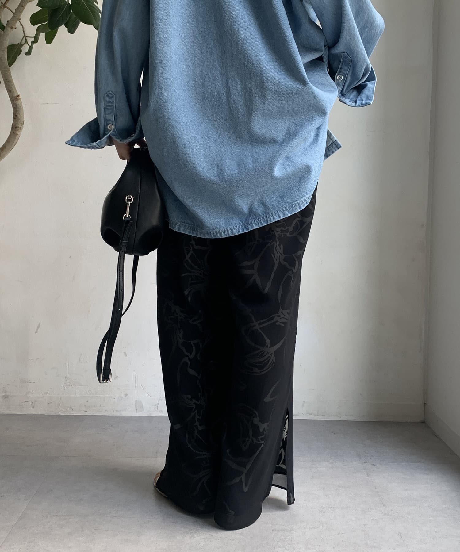 DOUDOU(ドゥドゥ) 【WEB限定】シアーレイヤードプリントパンツ