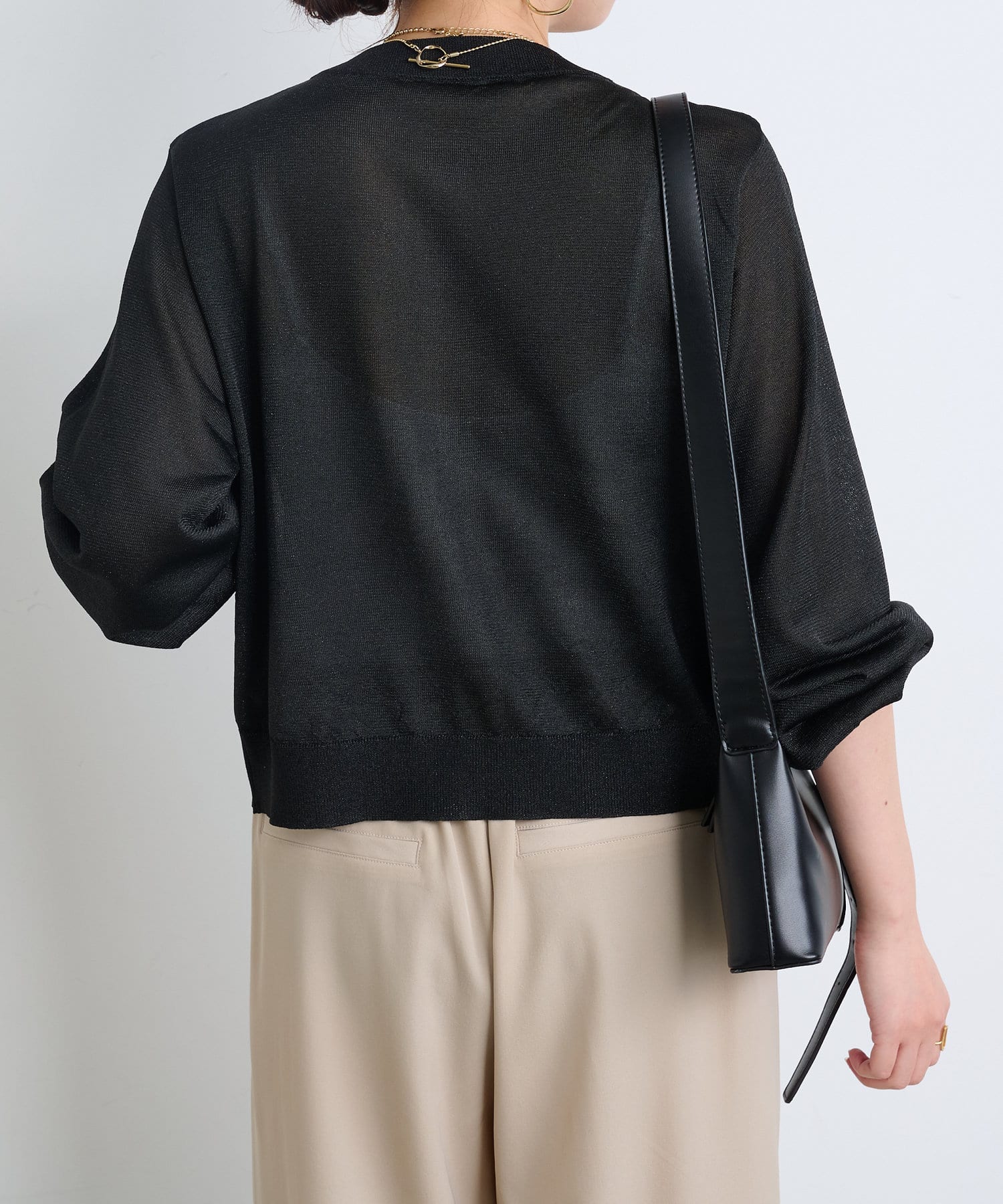 Jena　espace merveilleux(ジェナ　エスパスメルヴェイユ) ラメシアーショートカーディガン