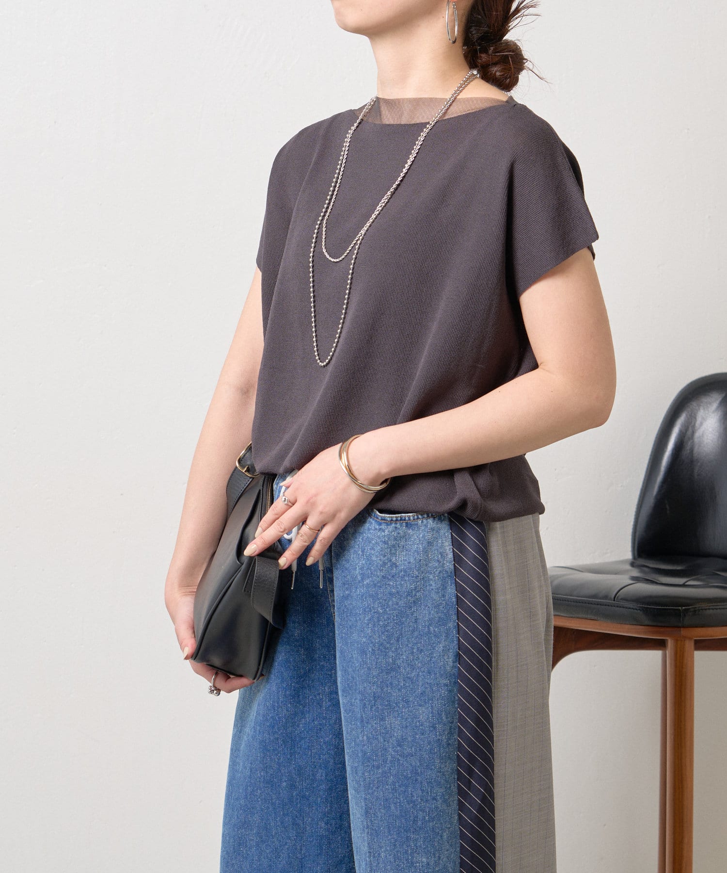 Jena　espace merveilleux(ジェナ　エスパスメルヴェイユ) ネックシアーフレンチニット