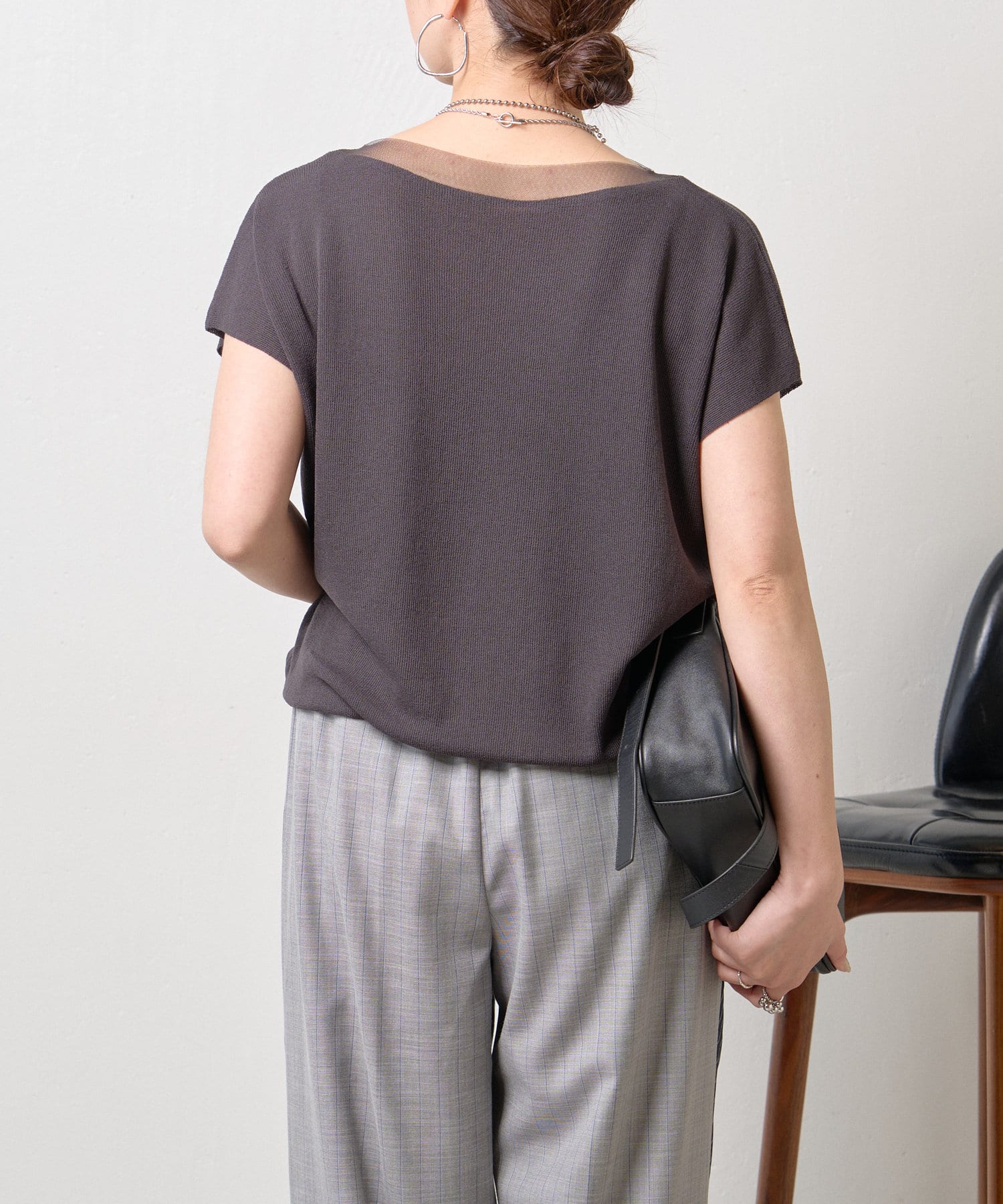 Jena　espace merveilleux(ジェナ　エスパスメルヴェイユ) ネックシアーフレンチニット