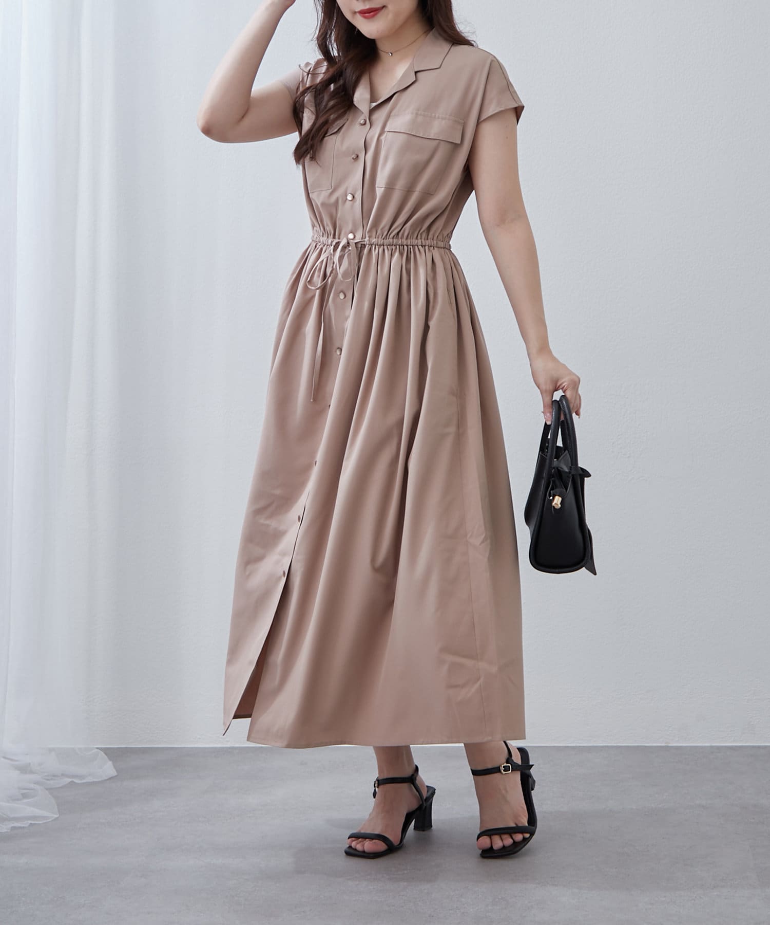 NAO】新色追加！キレイ見えシャツロングワンピース | Remind me and