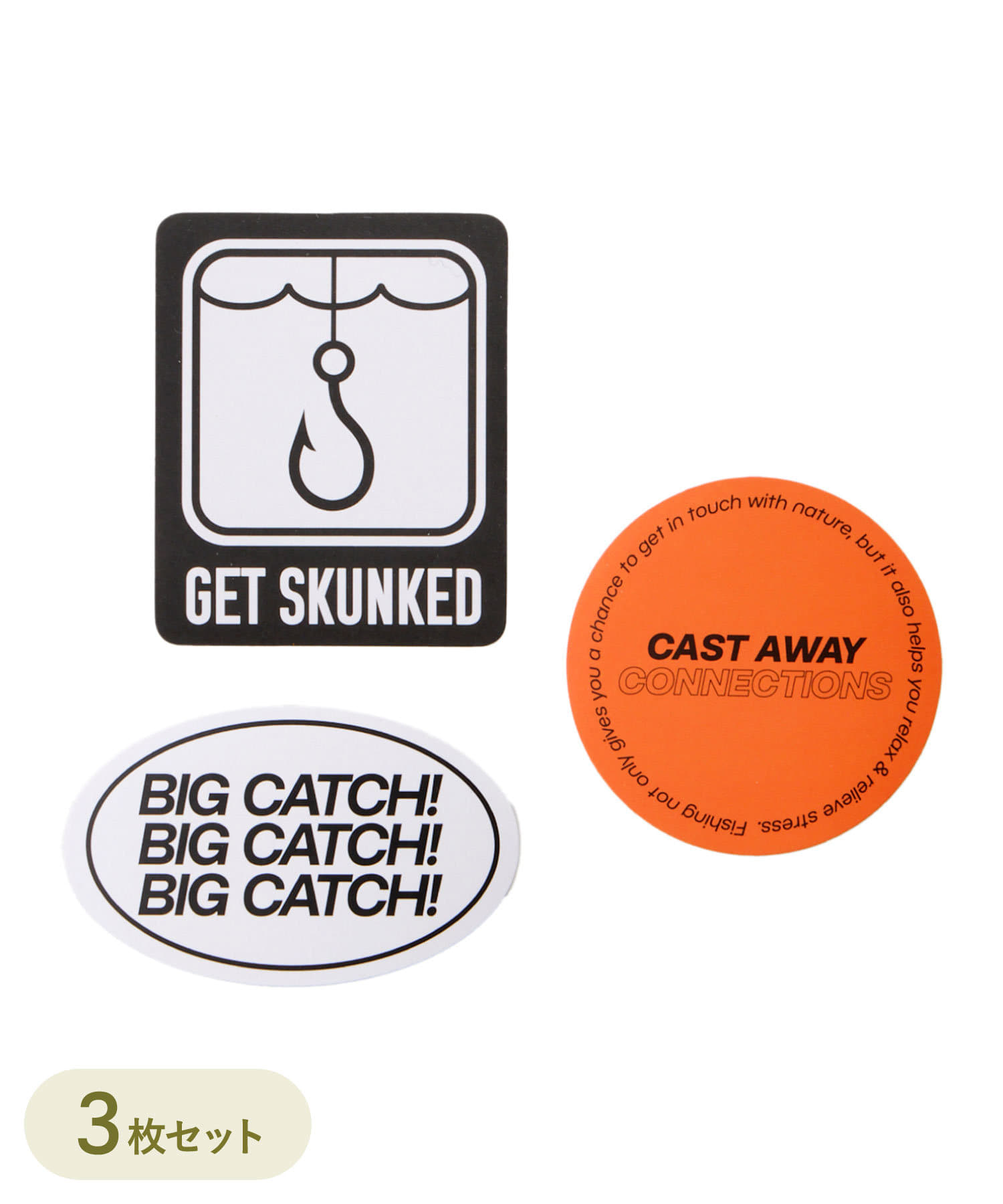 3COINS(スリーコインズ) CACフィッシングステッカー：3枚セット