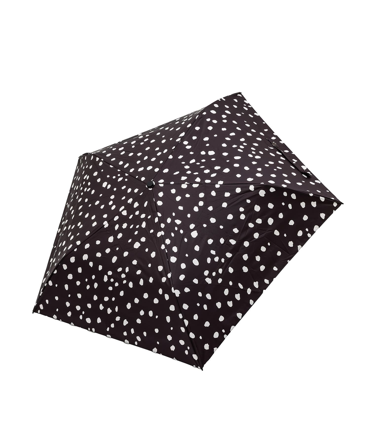 3COINS(スリーコインズ) 《約145g》晴雨兼用折傘軽量ダルメシアンドット