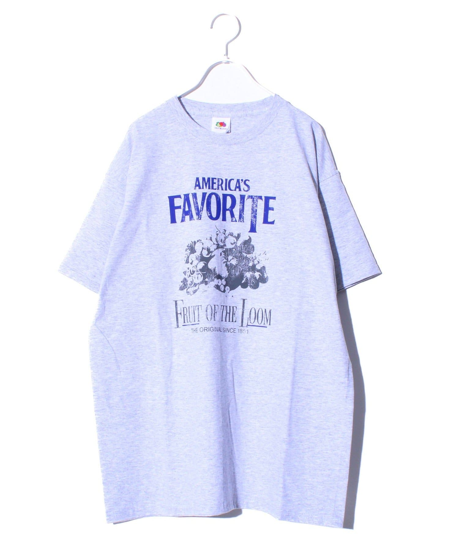 フルーツオブザルームのロゴプリントTシャツ・前面フロントプリントのデザイン・1枚着からインナー使いまで幅広く活躍する1枚・男女問わず着ていただけるユニセックスアイテム【FRUIT OF THE LOO