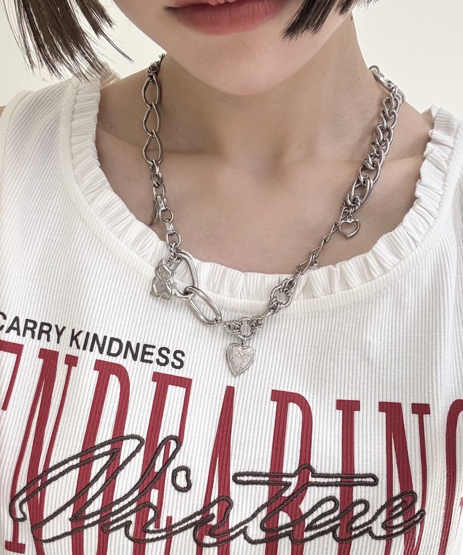 チャームチェーンネックレス | w closet(ダブルクローゼット チャームチェーンネックレス | w closet(ダブルクローゼット