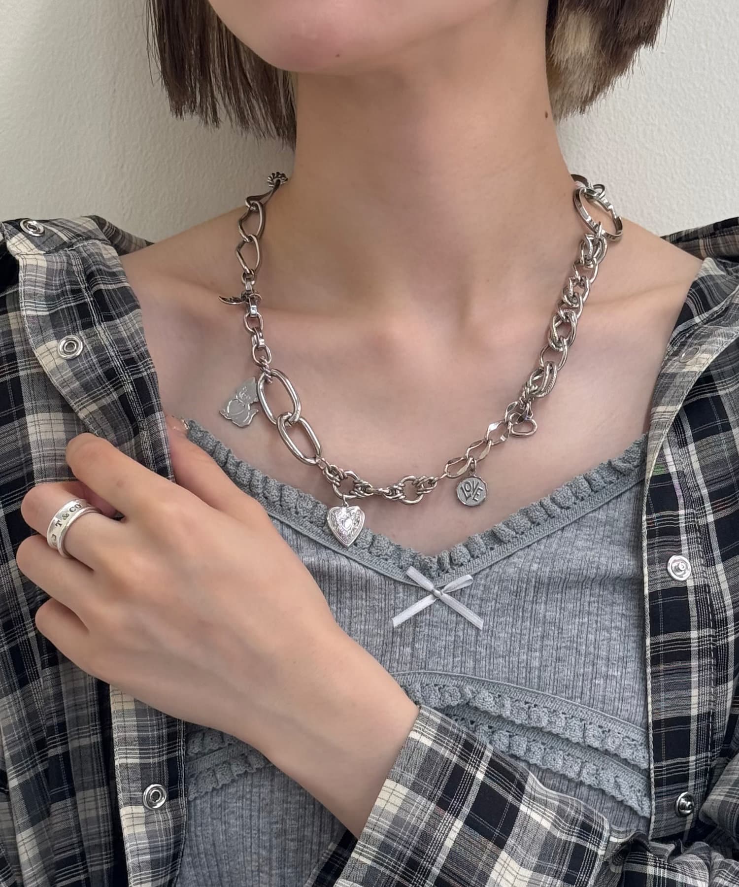 w closet(ダブルクローゼット) チャームチェーンネックレス