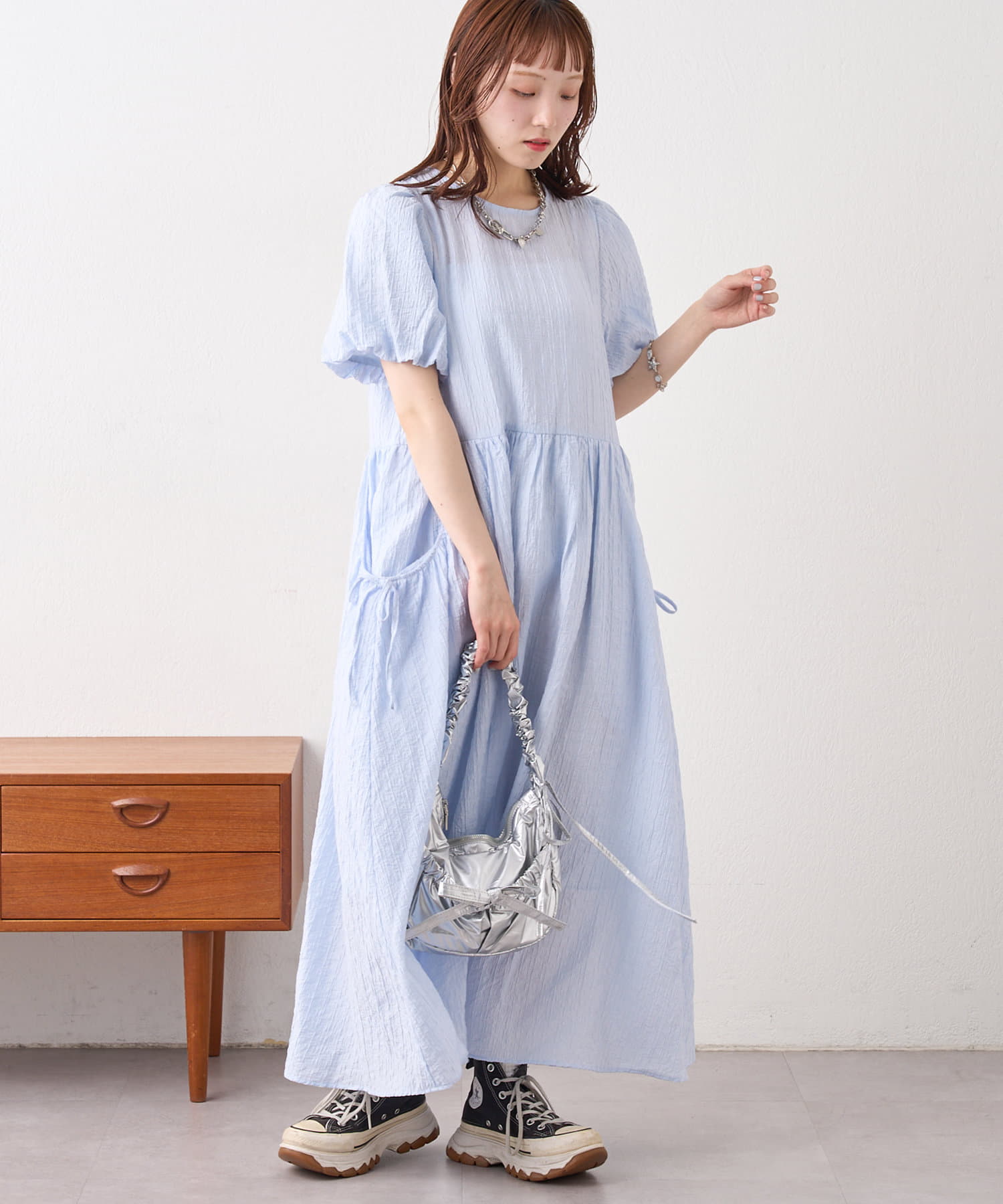 w closet(ダブルクローゼット) バルーンスリーブワンピース
