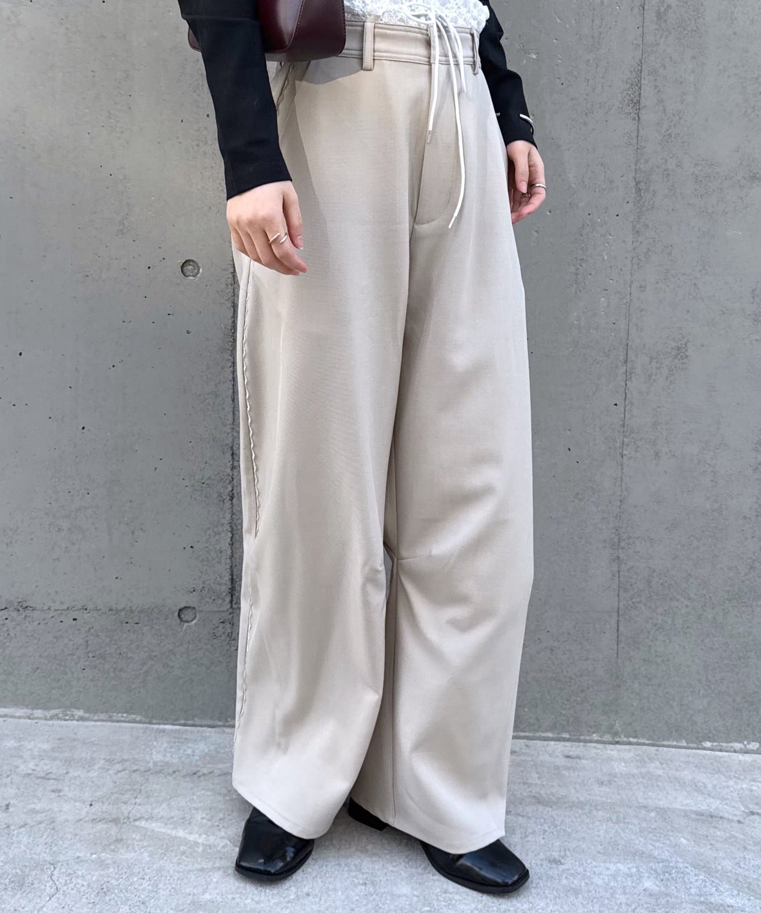 mline(エムライン) [mline]レースレイヤードスラックスパンツ