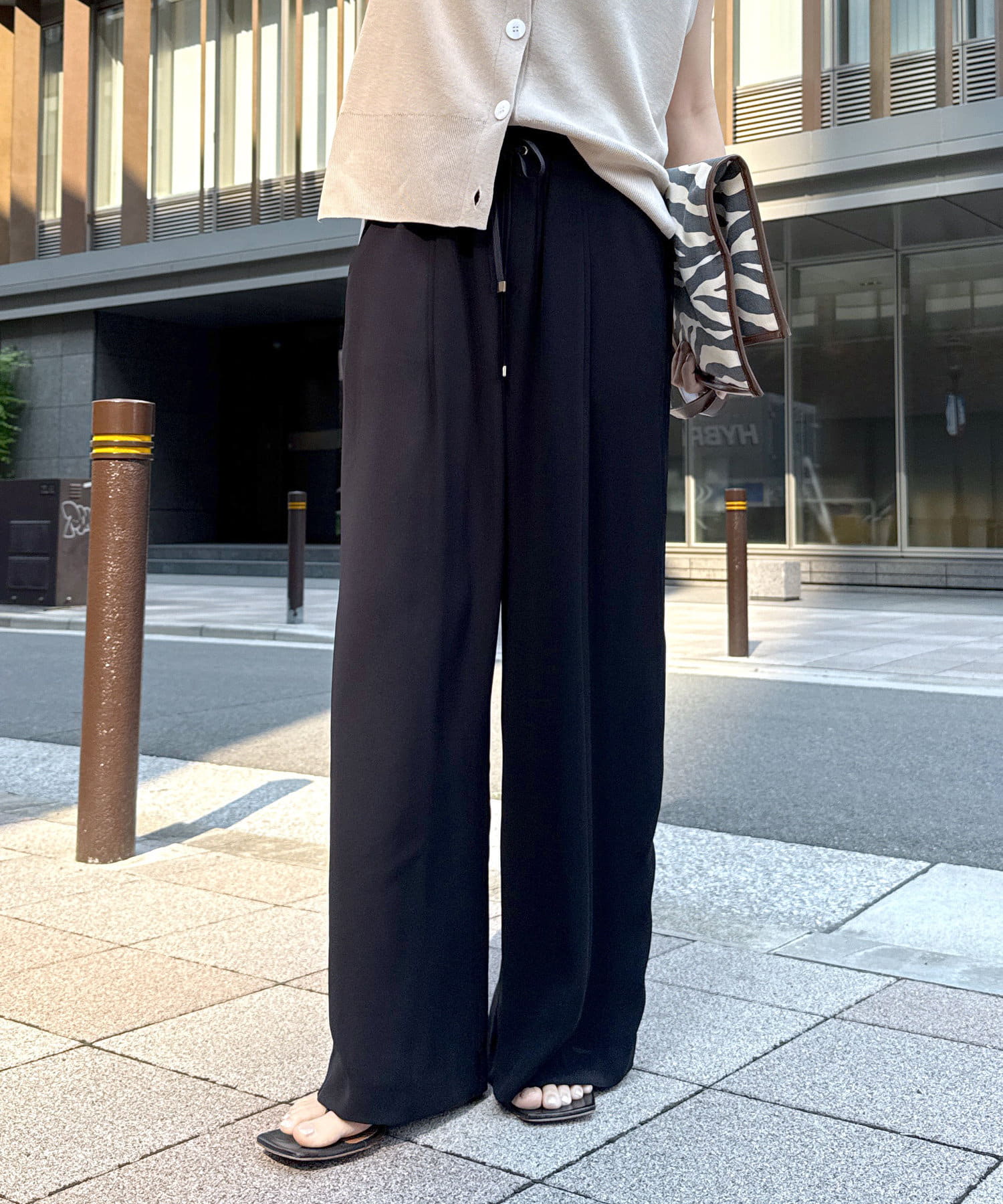 DOUDOU(ドゥドゥ) ドロストワイドパンツ