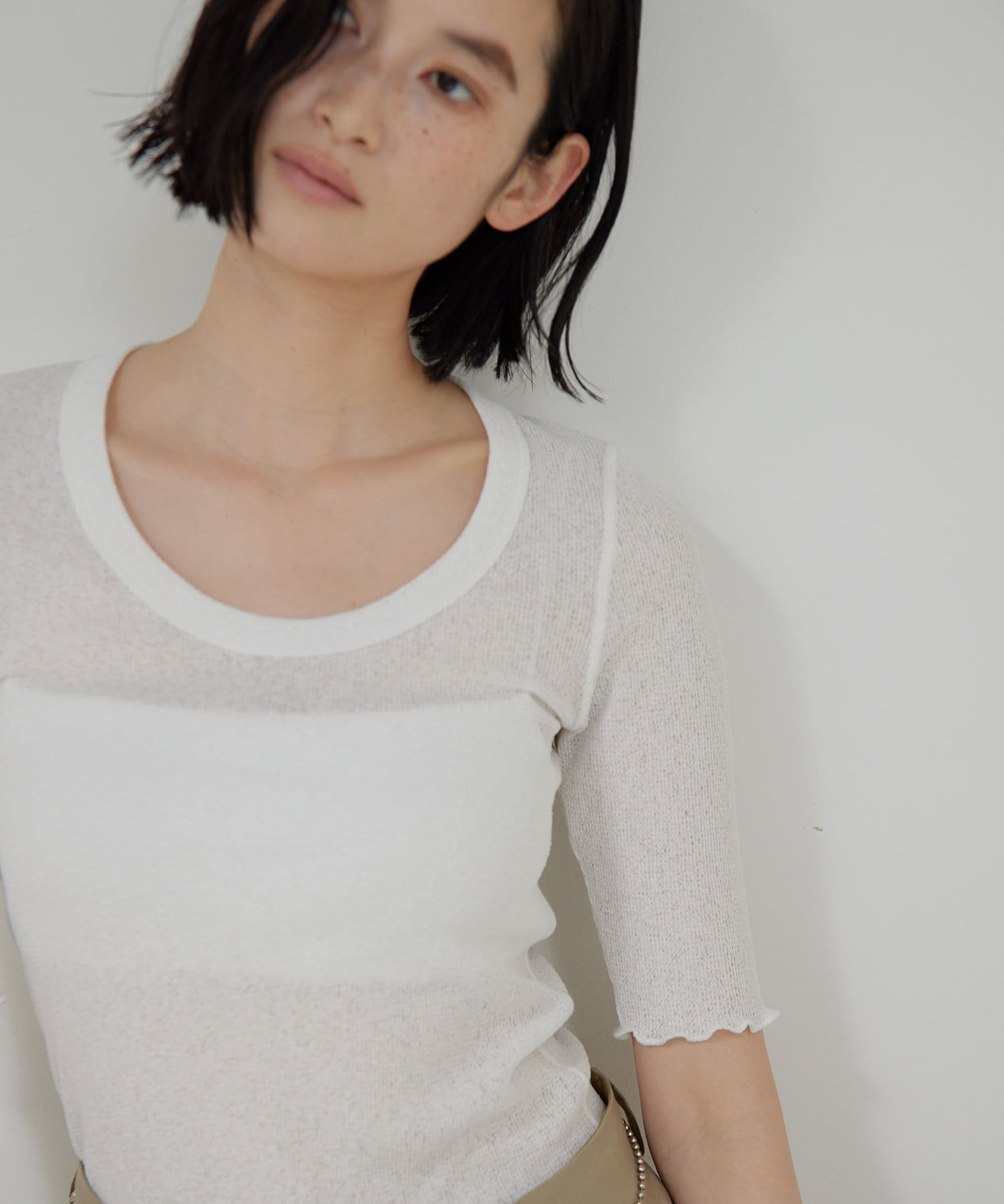 GALLARDAGALANTE(ガリャルダガランテ) 【La nature linge】シアーワッフルTee