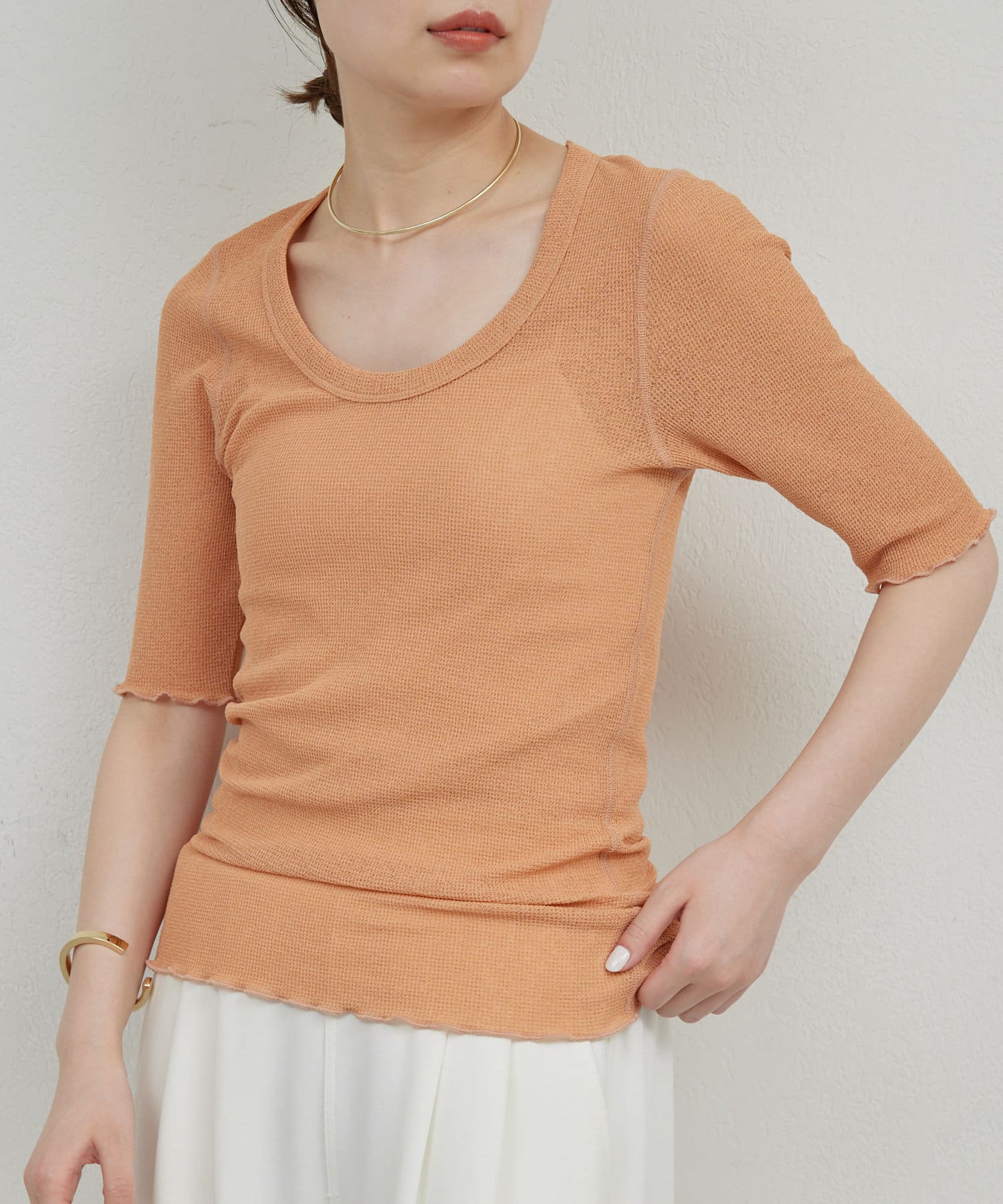 GALLARDAGALANTE(ガリャルダガランテ) 【La nature linge】シアーワッフルTee