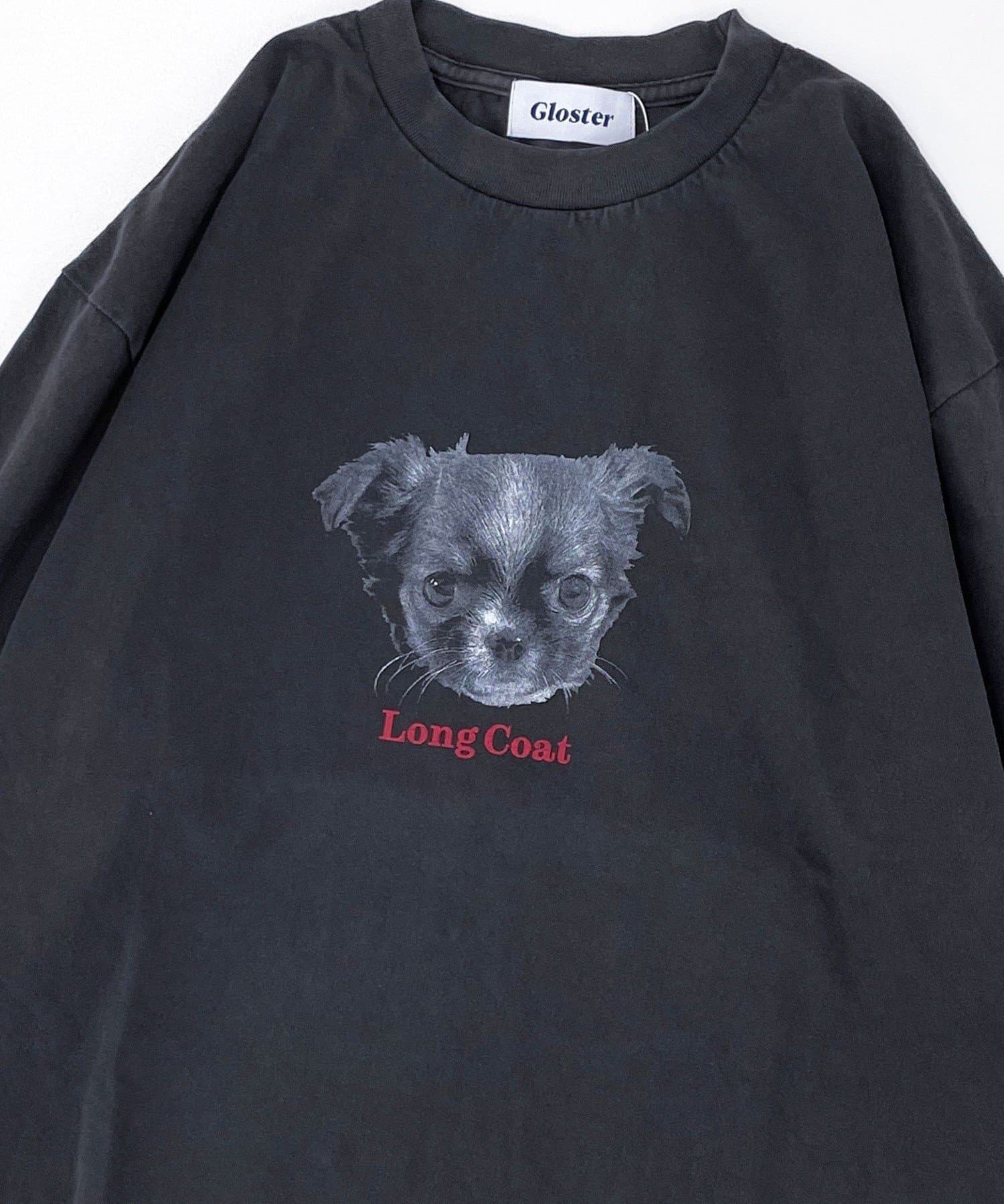 GLOSTER新定番である犬猫プリントシリーズにピグメント加工をしたクルーネックプリント長袖Tシャツが新登場！形は前回同様リラックスシルエット/ビッグシルエット、ドロップショルダーで、男女問わず着てい
