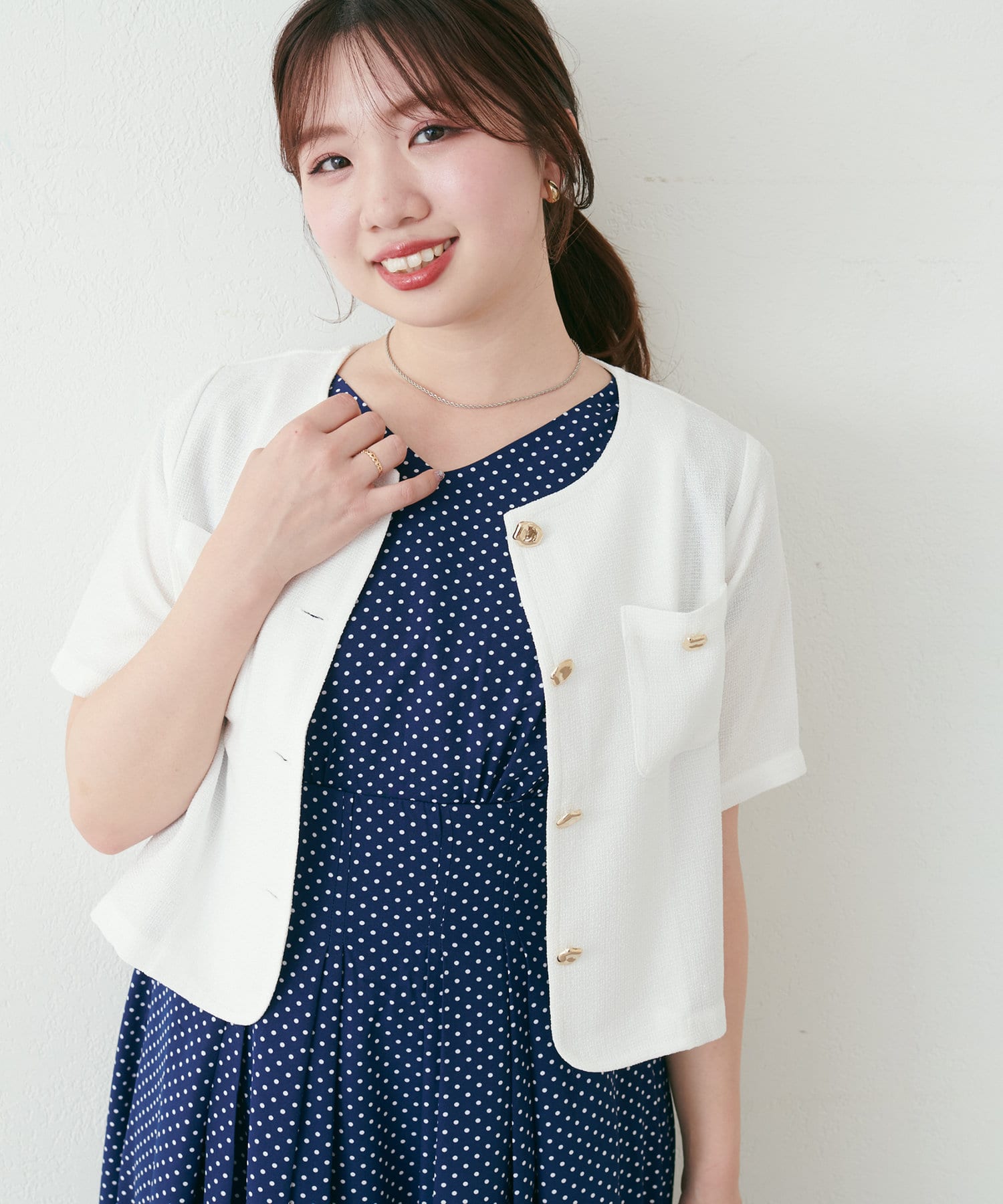 canami】金釦ツイードジャケット風TOPS | natural couture