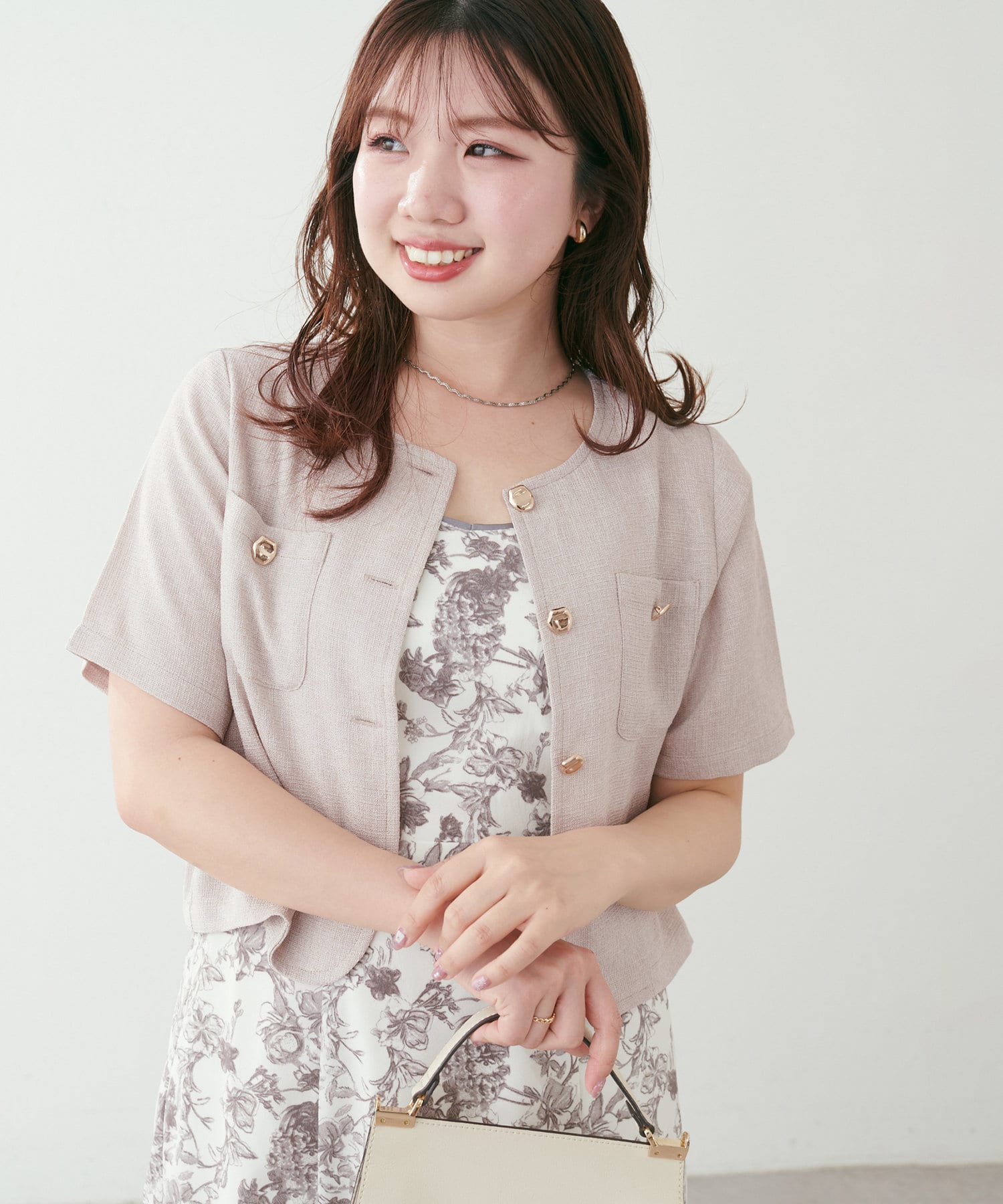 canami】金釦ツイードジャケット風TOPS | natural couture