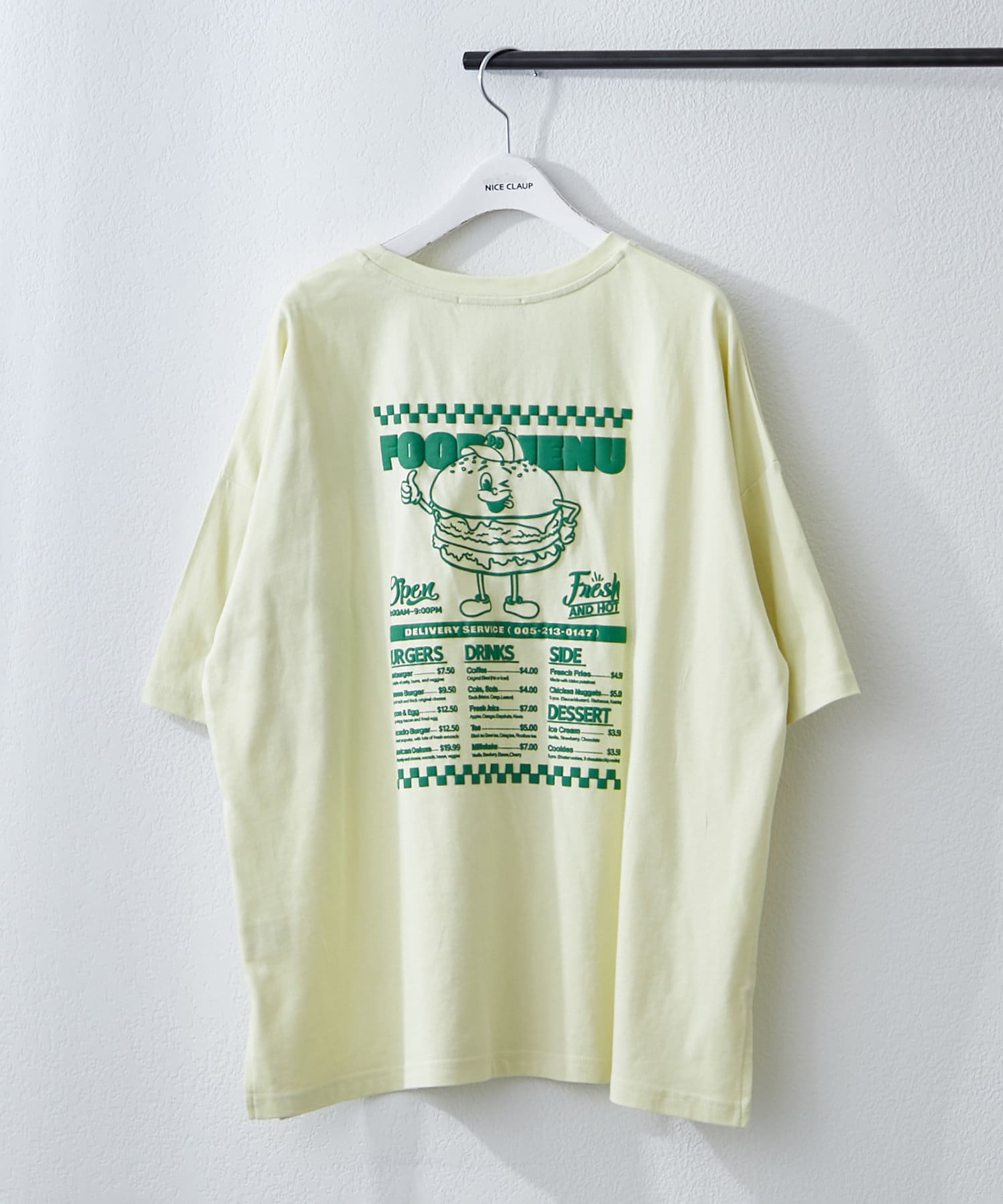 Remind me and forever(リマインドミーアンドフォーエバー) バーガーmenuプリントBIGTシャツ