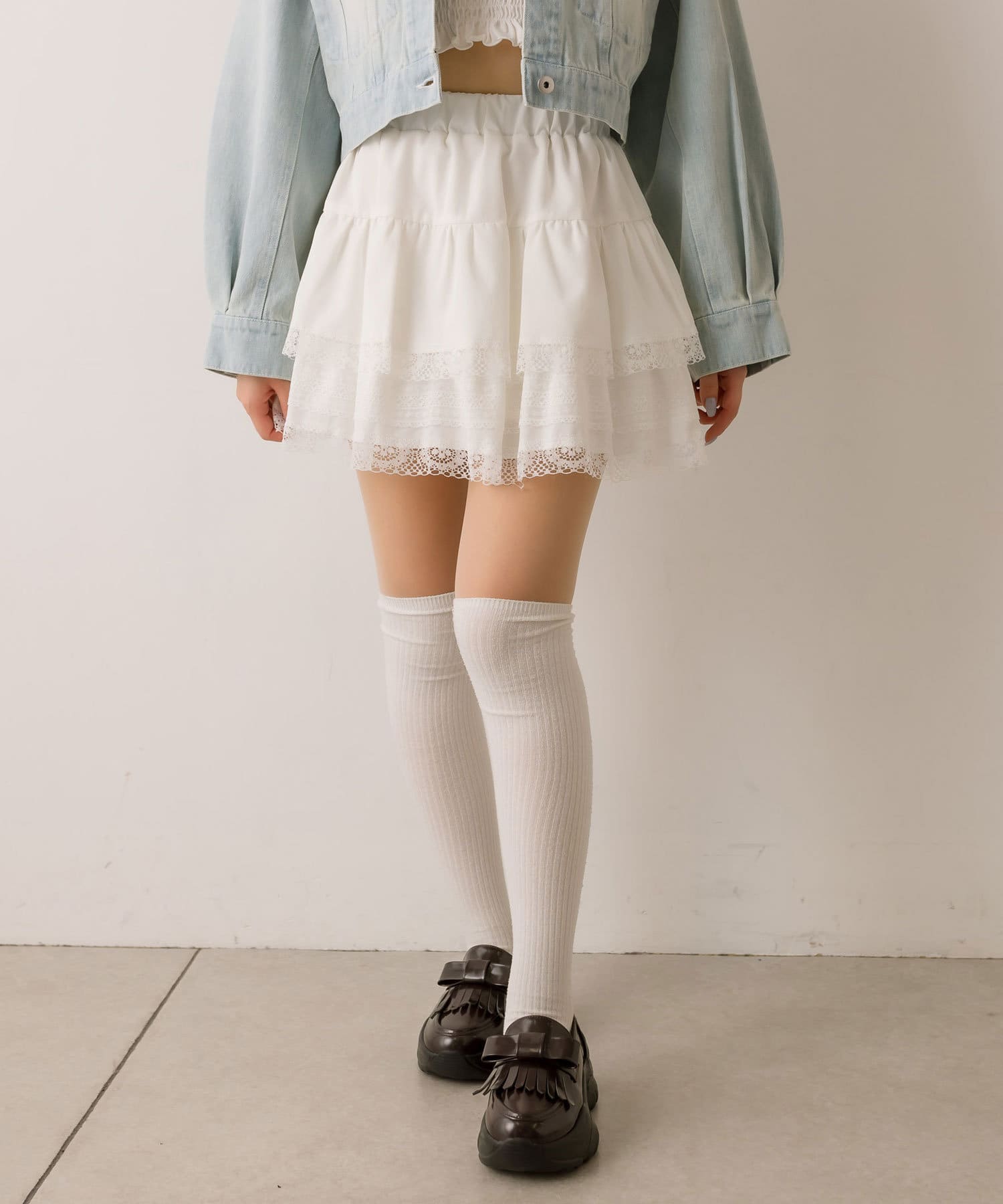 OLIVE des OLIVE】裾レースティアードミニスカート | NICE CLAUP