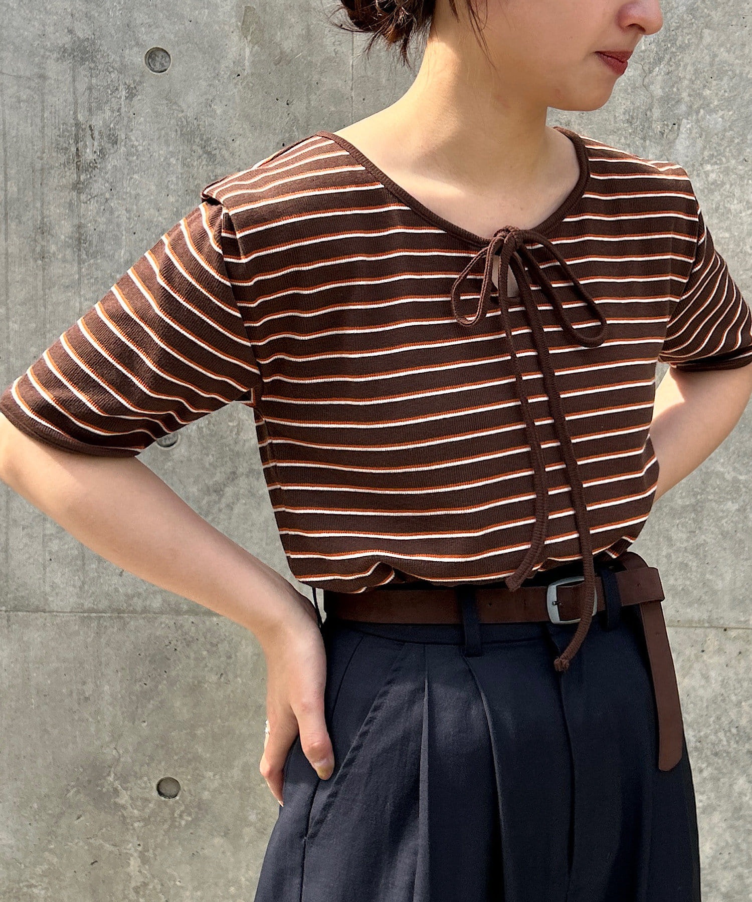 Kastane(カスタネ) 【eguchi企画/WEB限定】パイピングボーダーTEE