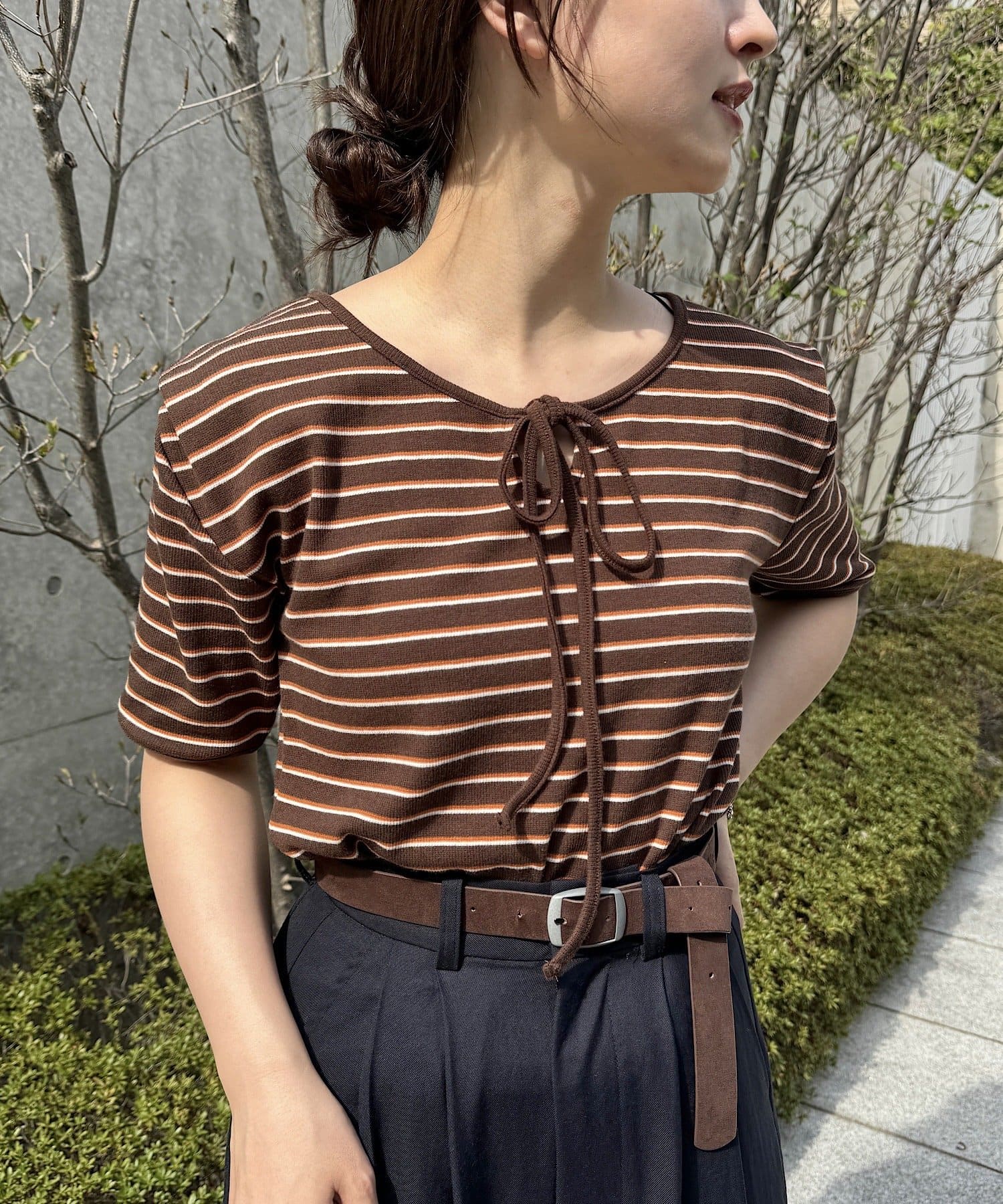 Kastane(カスタネ) 【eguchi企画/WEB限定】パイピングボーダーTEE