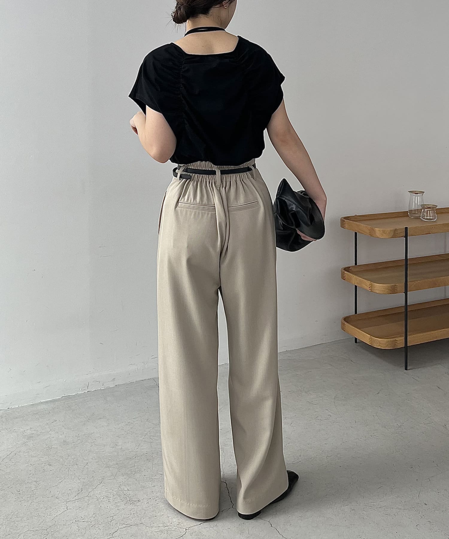 CAPRICIEUX LE'MAGE(カプリシュレマージュ) ギャザーフレンチTシャツ