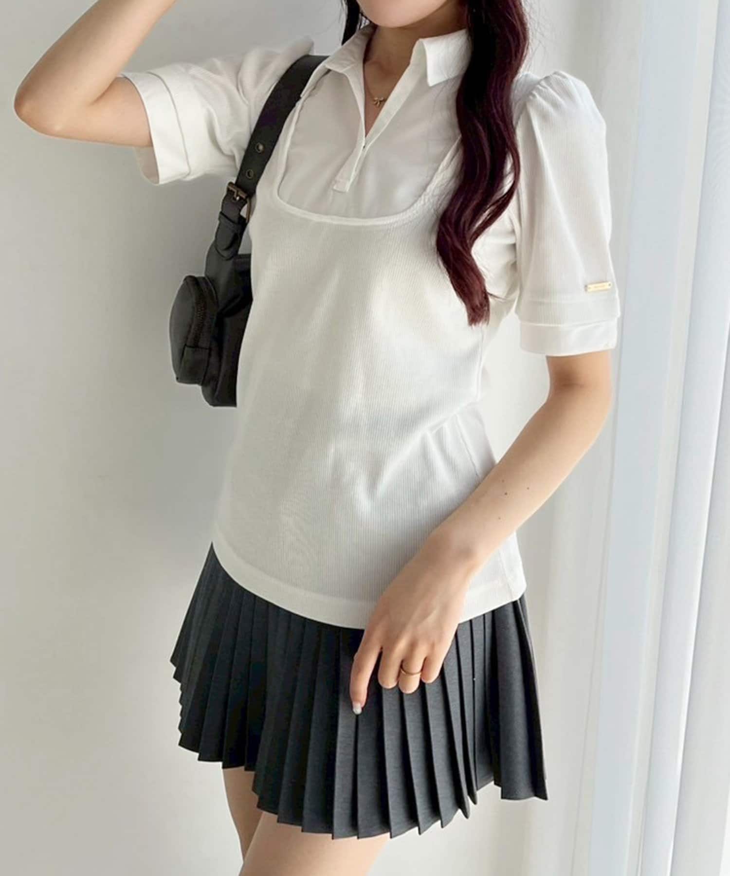 ~NICECLAUP 2025 Early　Summer Collection~大人気のドッキングトップスに半袖バージョンが登場！！1枚でレイヤードしているようにも見える主役級トップス伸びの良い素材で