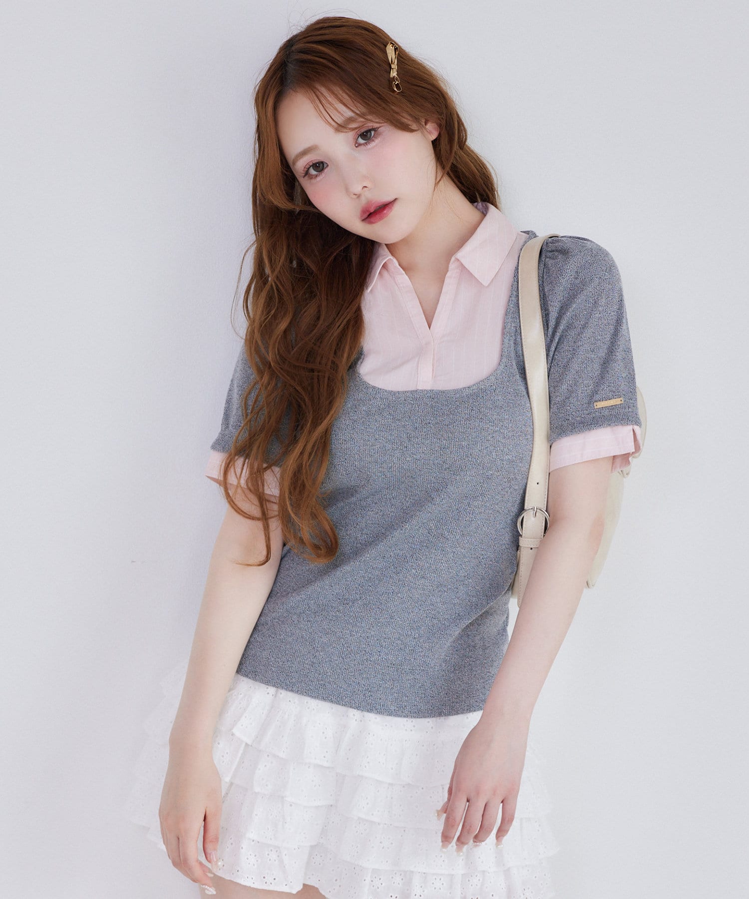 ~NICECLAUP 2025 Early　Summer Collection~大人気のドッキングトップスに半袖バージョンが登場！！1枚でレイヤードしているようにも見える主役級トップス伸びの良い素材で