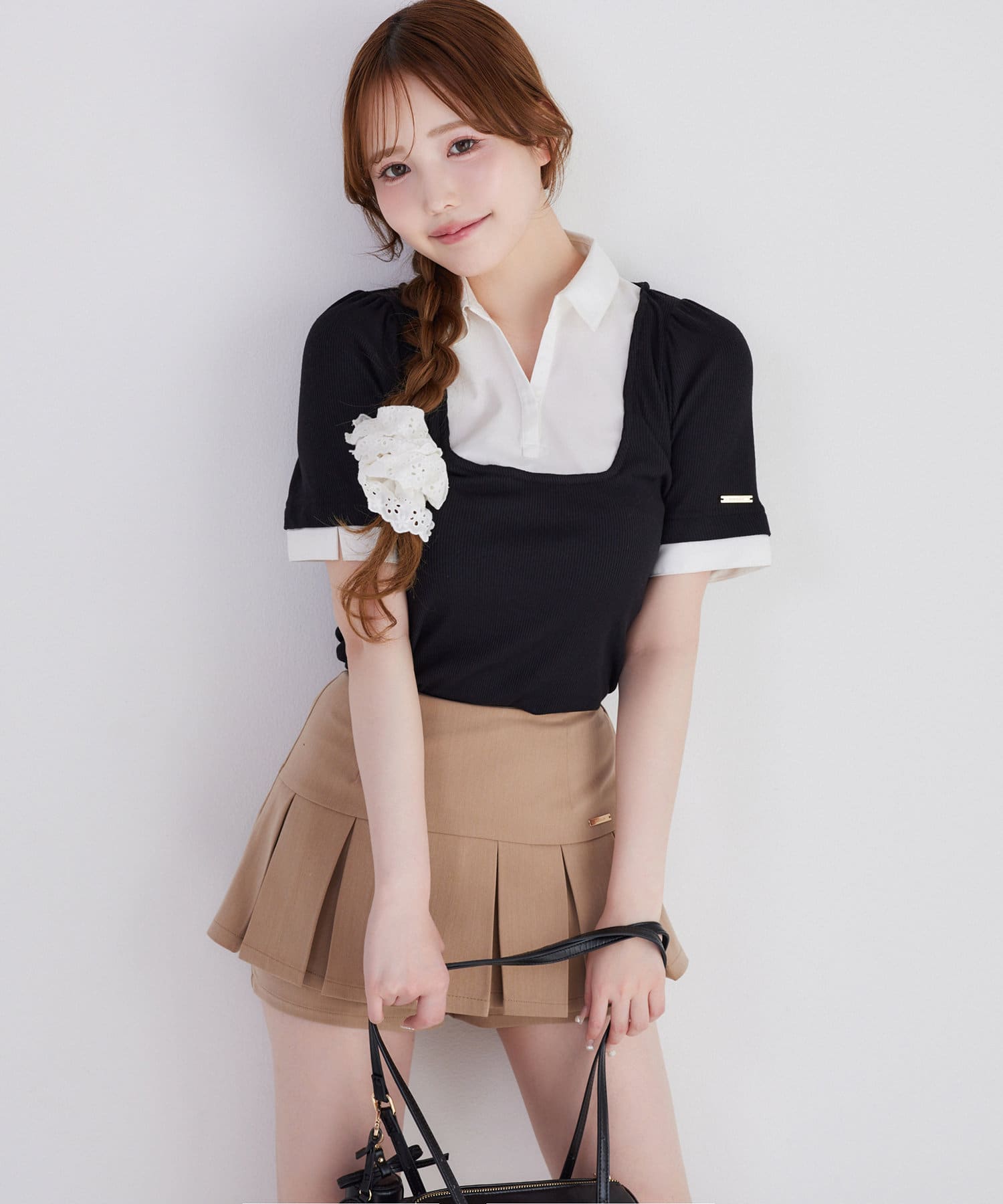 ~NICECLAUP 2025 Early　Summer Collection~大人気のドッキングトップスに半袖バージョンが登場！！1枚でレイヤードしているようにも見える主役級トップス伸びの良い素材で