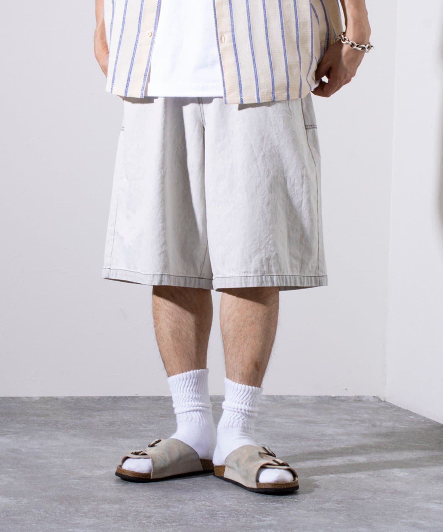 FREDY & GLOSTER(フレディ アンド グロスター) 【GLOSTER/グロスター】8オンスデニム ワイドショートパンツ ハーフパンツ