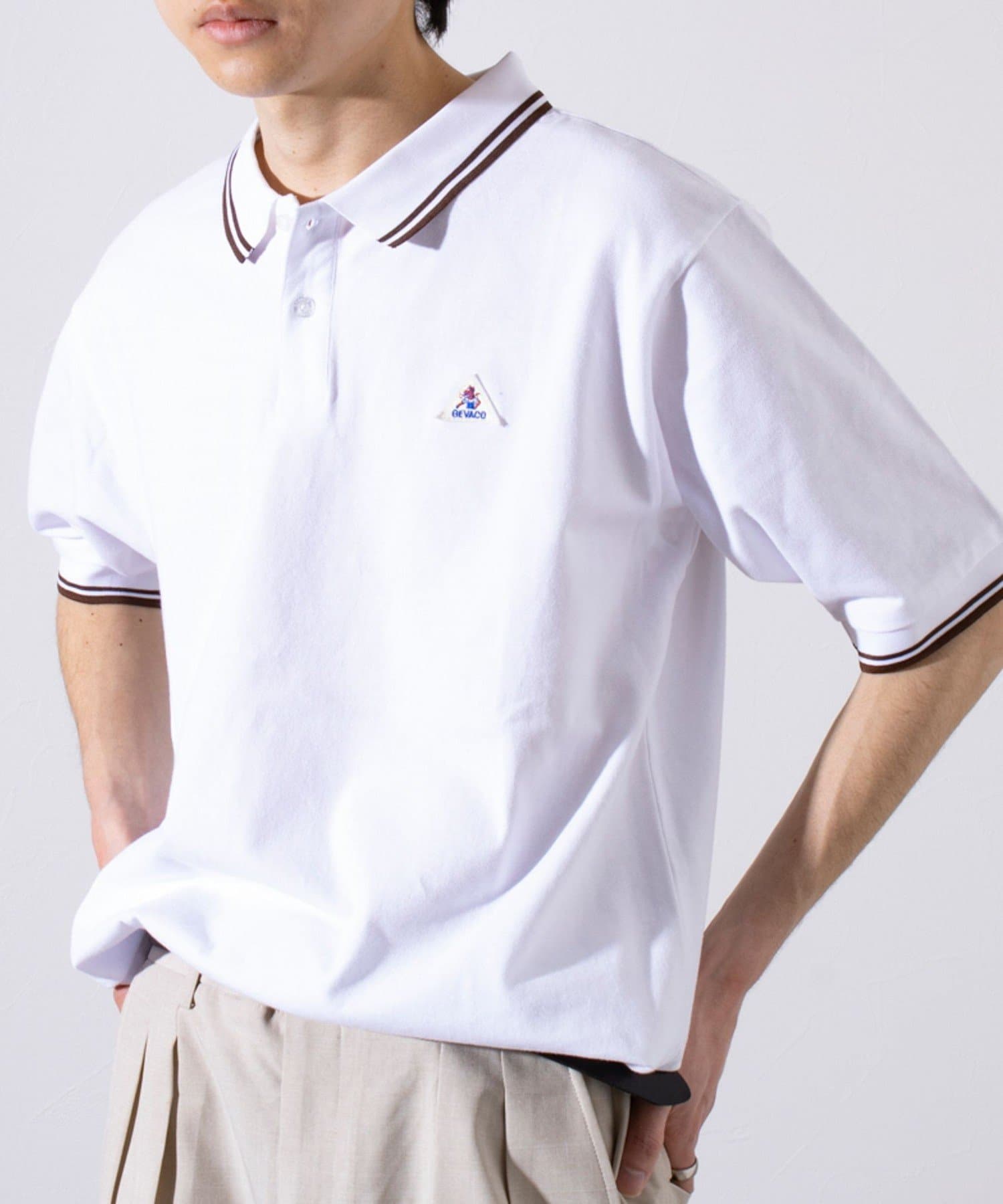 FREDY & GLOSTER(フレディ アンド グロスター) 【EXCLUSIVE】【GEVACO】ワンポイントワッペン 半袖ラインポロシャツ