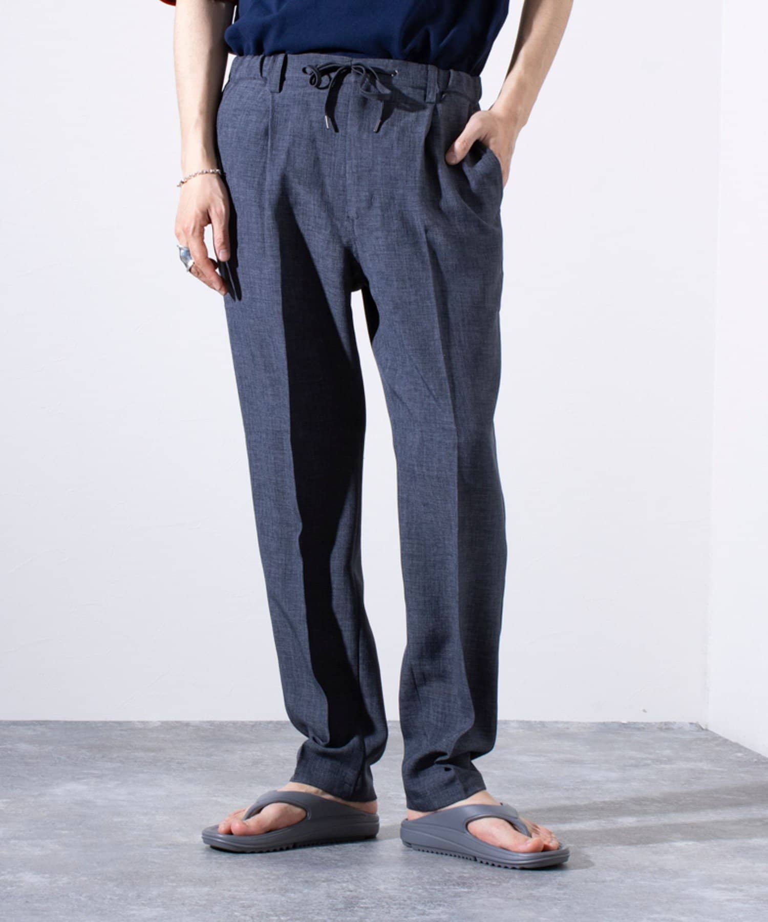 FREDY & GLOSTER(フレディ アンド グロスター) 【セットアップ対応】【GLOSTER】リネンライクキャンバス イージーパンツ