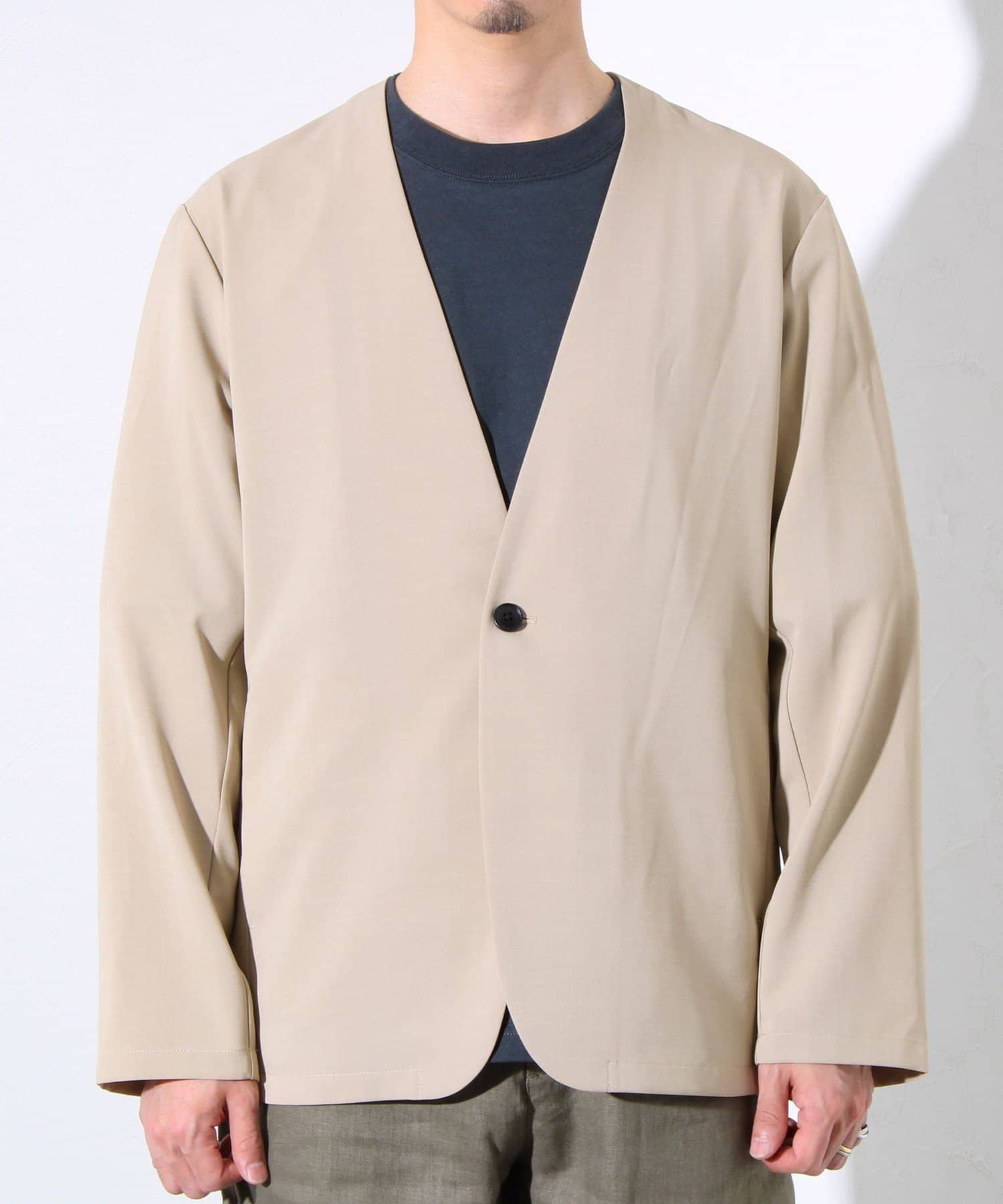 FREDY & GLOSTER(フレディ アンド グロスター) 【セットアップ着用可能】ノーカラージャケット カーディガンジャケット