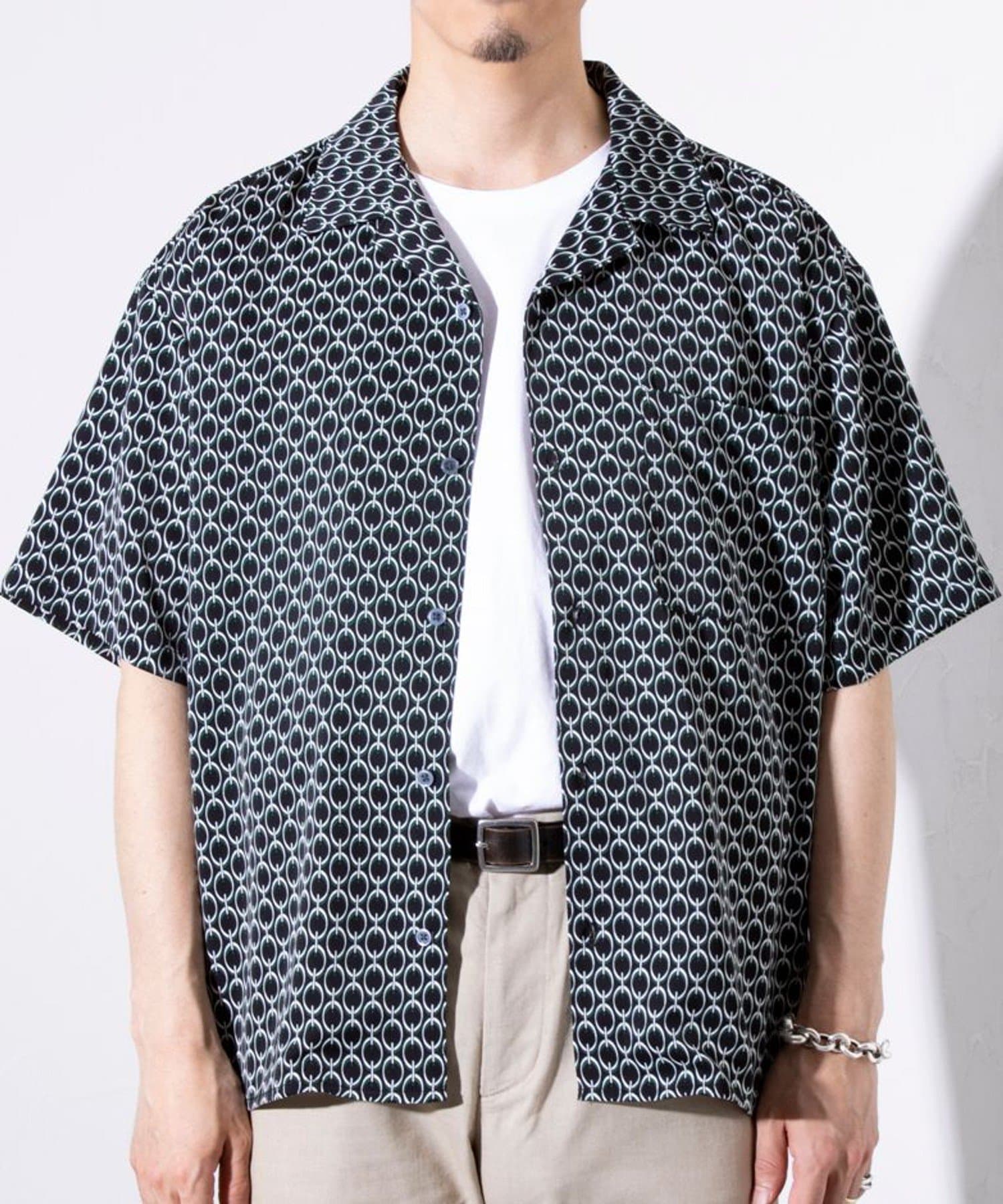 FREDY & GLOSTER(フレディ アンド グロスター) 【GLOSTER】オールオーバーパターン 柄シャツ アロハシャツ オープンカラー