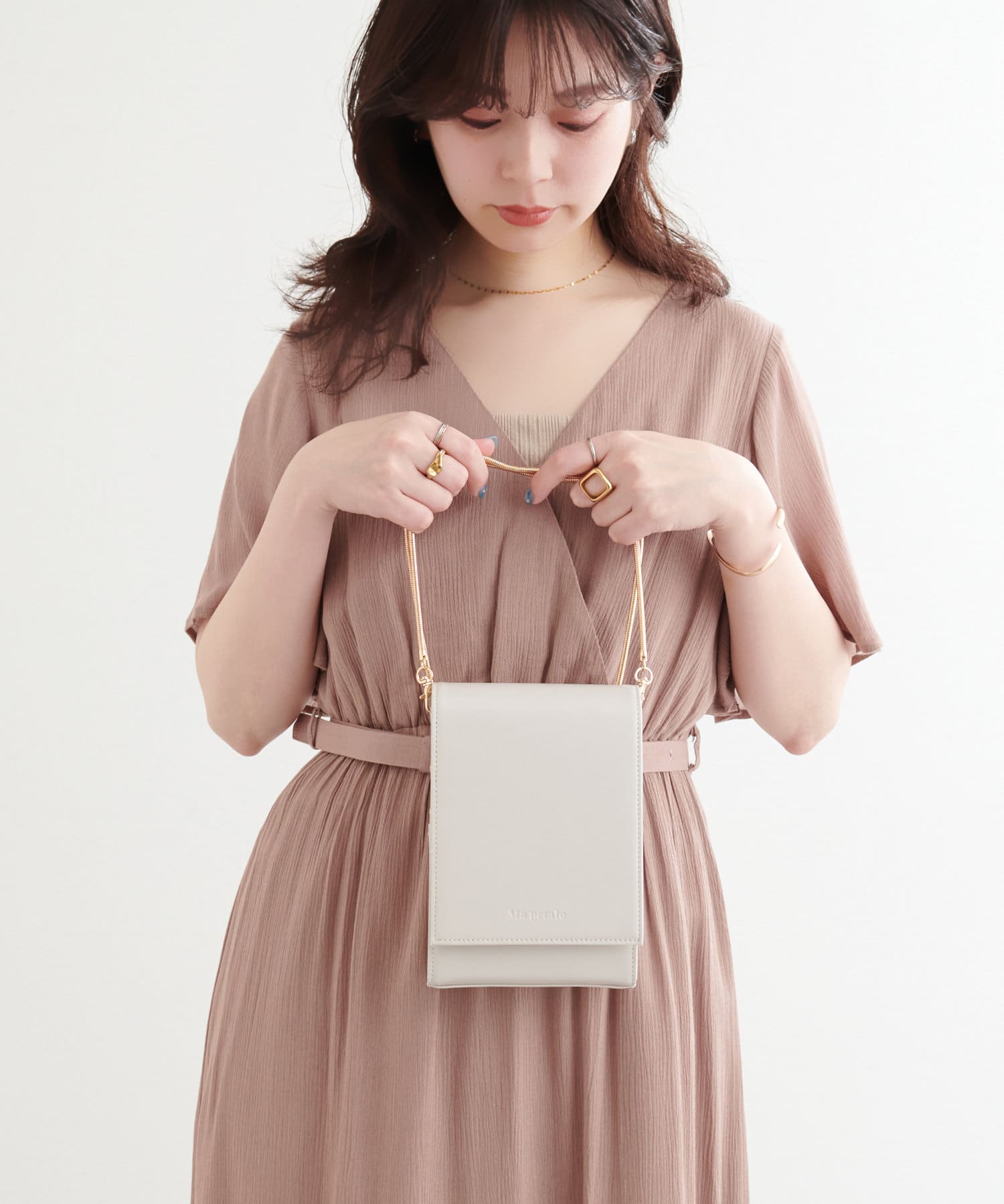 natural couture(ナチュラルクチュール) ミラーインショルダーバッグ