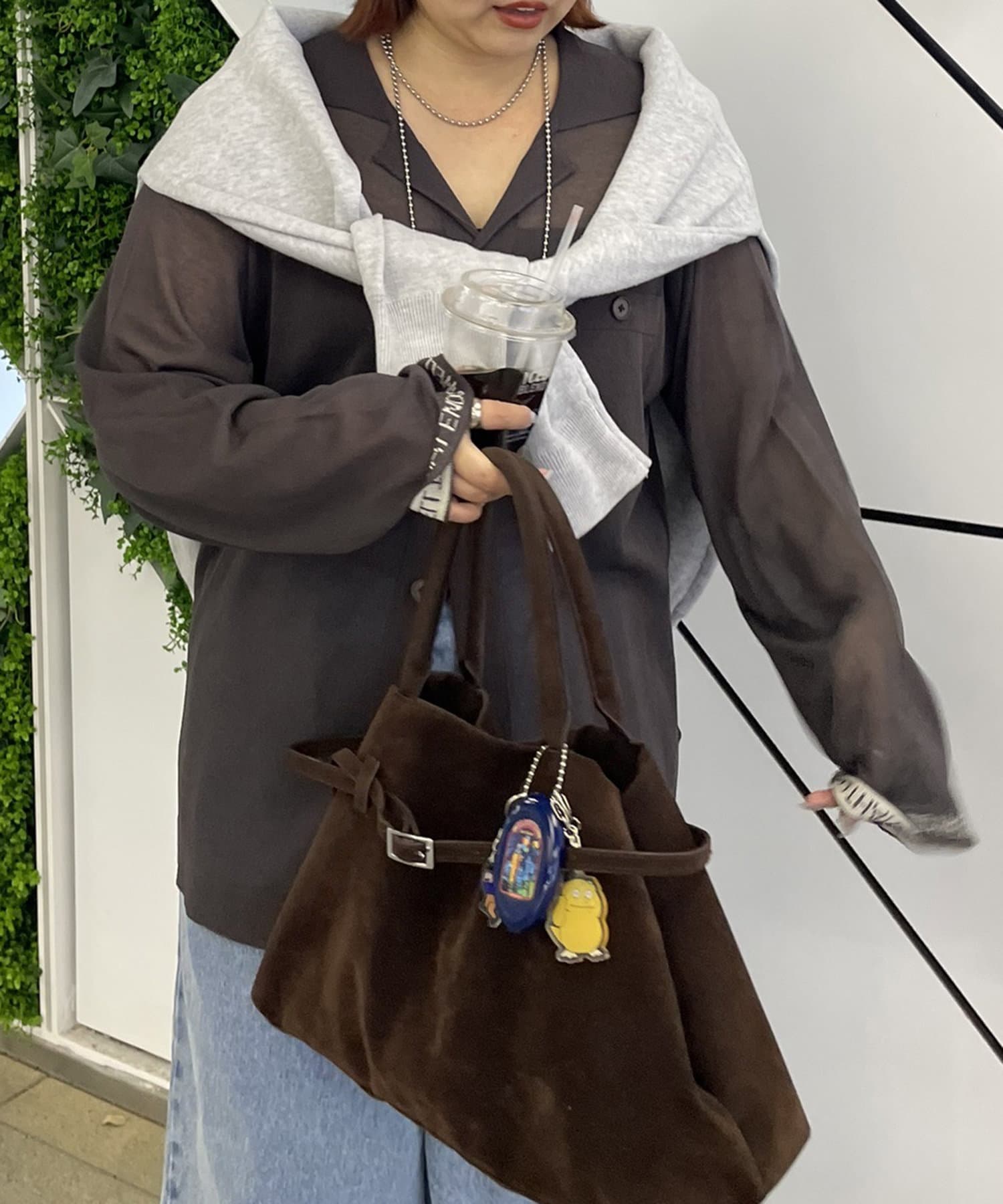 Remind me and forever(リマインドミーアンドフォーエバー) 【NUNIFE】袖ロゴ開襟ニットカーディガン