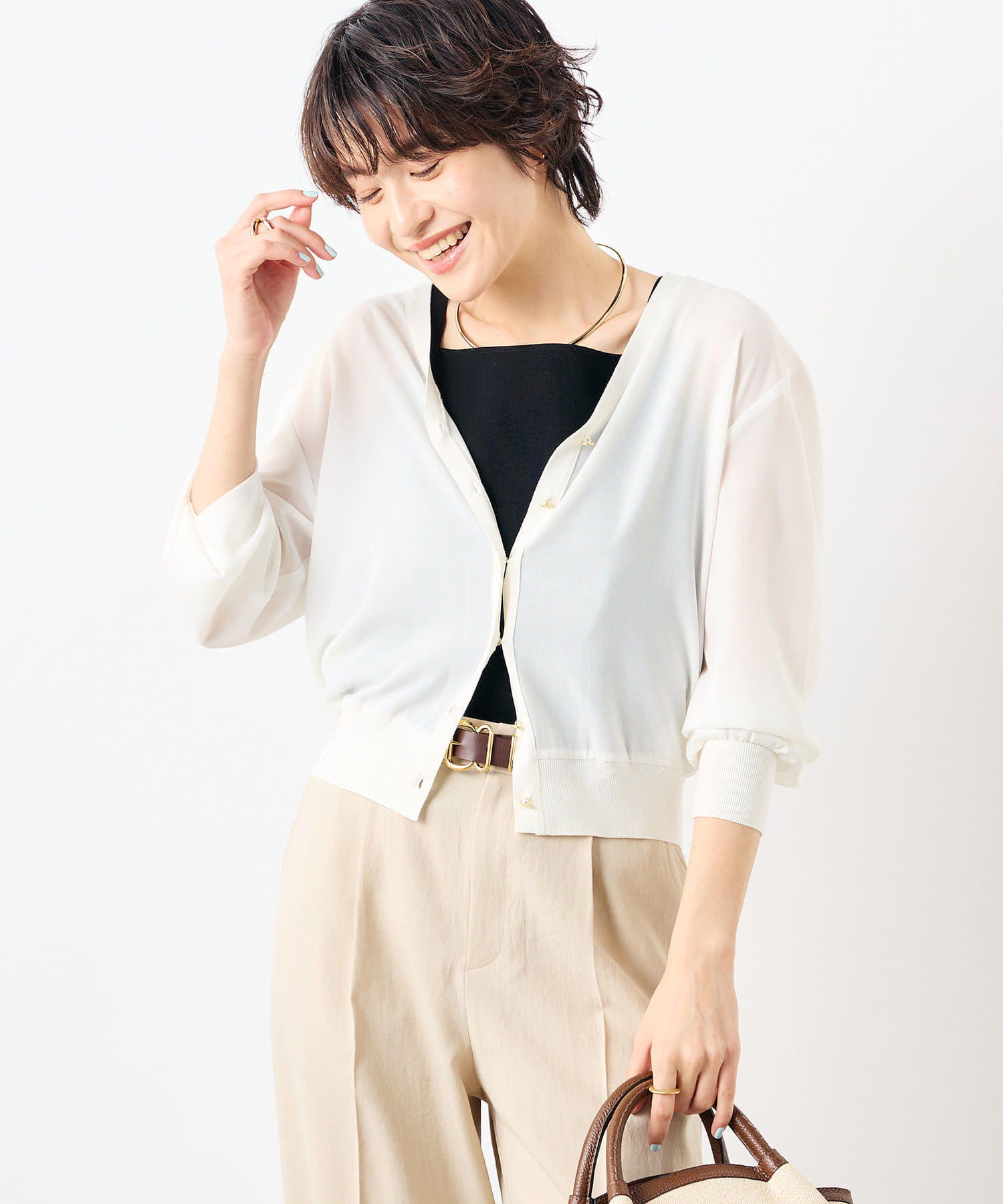 ノーリーズ NOLLEY'S MUSICゆったりVネックカーディガン 24AW