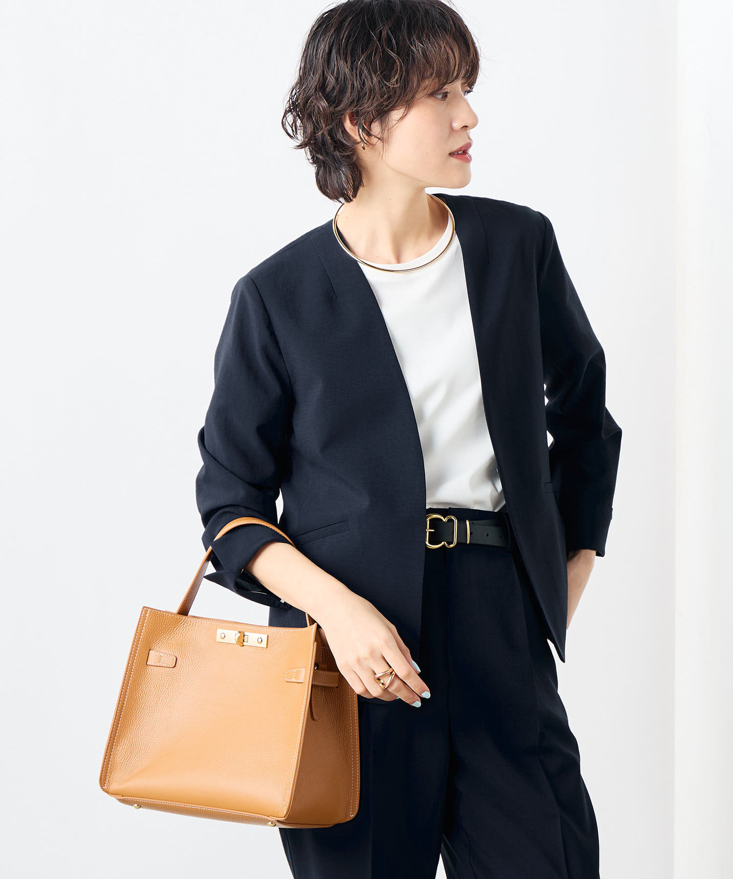 NOLLEY'S(ノーリーズ) 《セットアップ対応》ウォッシャブルドライトロピカルVネックジャケット