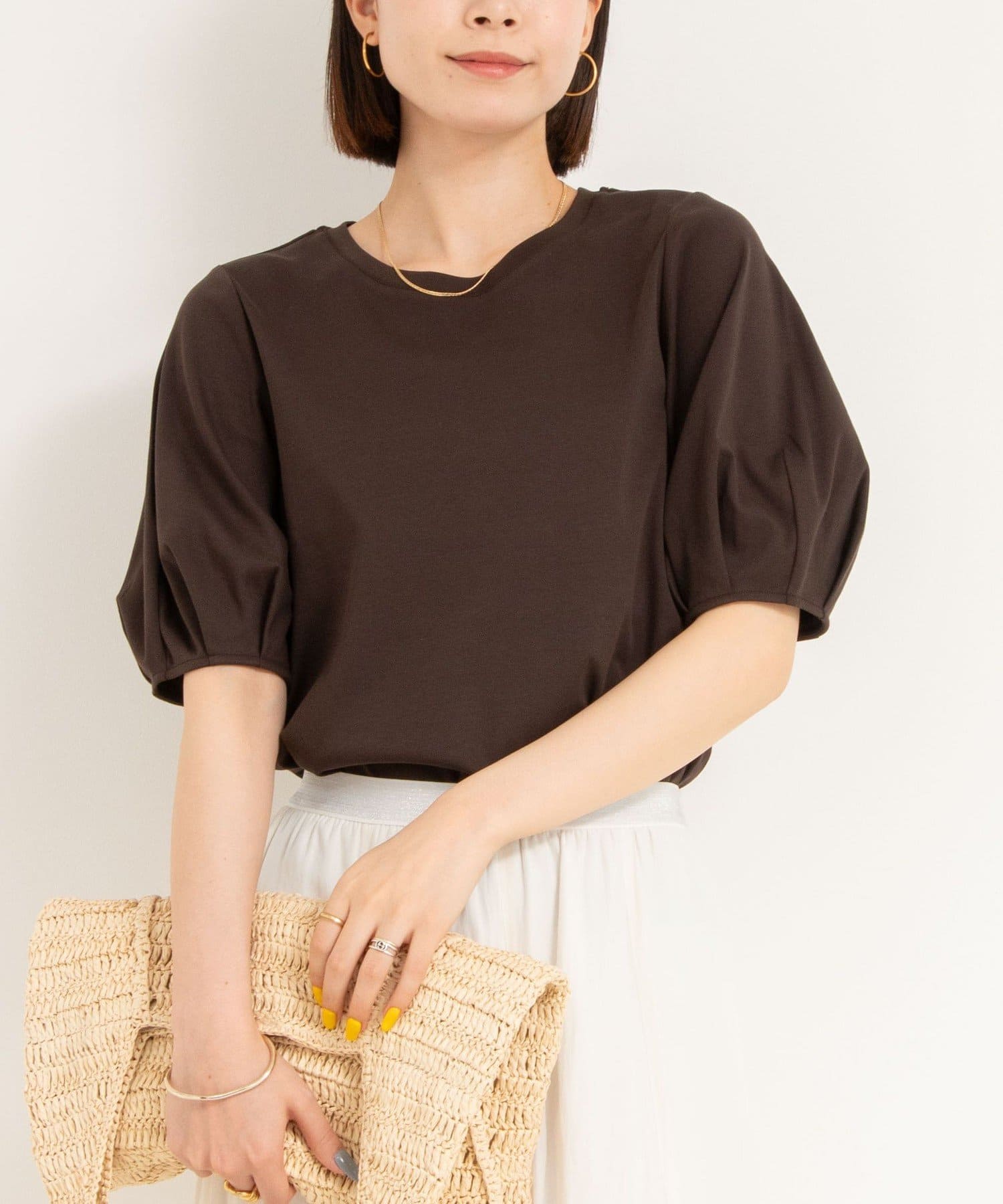 ◇25SS◇NOLLEY'S◆Point・夏を快適に過ごせる高機能素材の5分袖カットソー・「LA＋」という素材を使用し、形状安定/防縮/防シワ/汗染み防止という高機能をポリエステルを混ぜずに