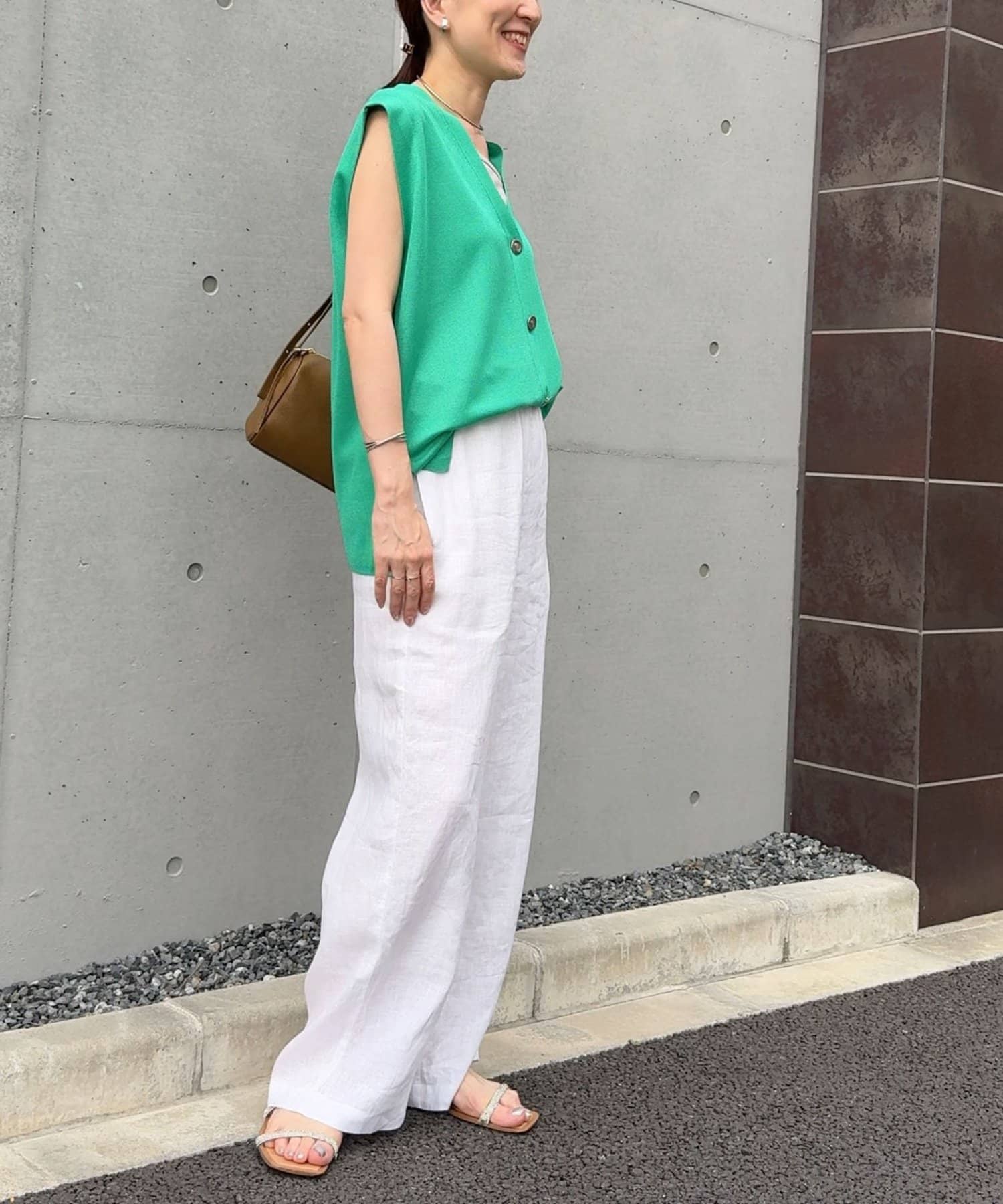 NOLLEYS【新品未使用】リネン混 グリーン ダブル ジャケット ワイドパンツ NOLLEYS【新品未使用】リネン混 グリーン ダブル ジャケット