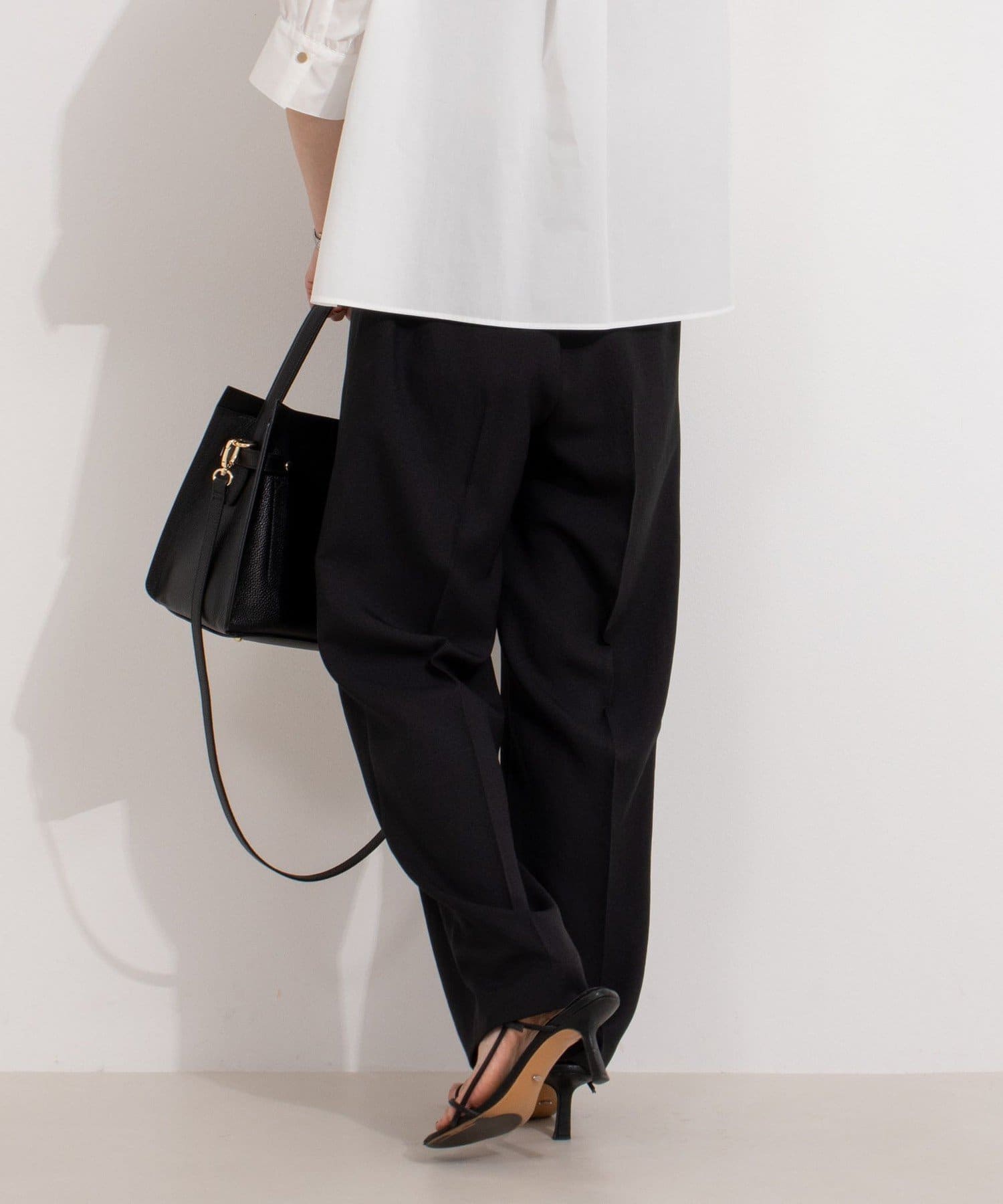 NOLLEY'S(ノーリーズ) 【PR林☆別注カラーあり】ウォッシャブルツイルストレッチ愛されワイドパンツ