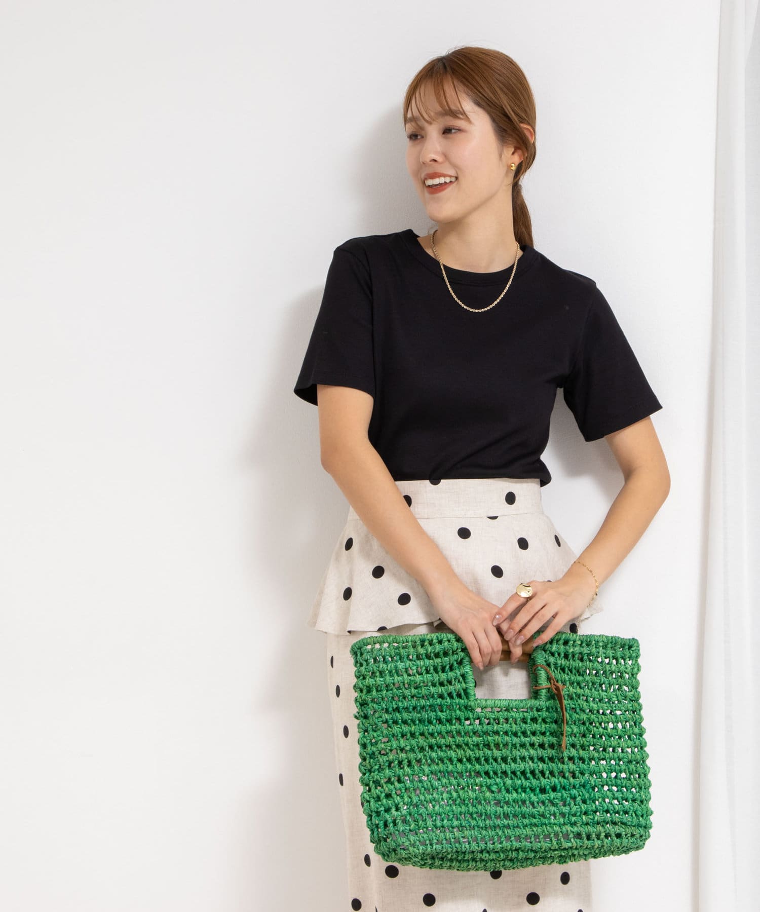 NOLLEY'S(ノーリーズ) ◇【WEB限定】コンパクトベアテレコクルーネック半袖Tシャツ