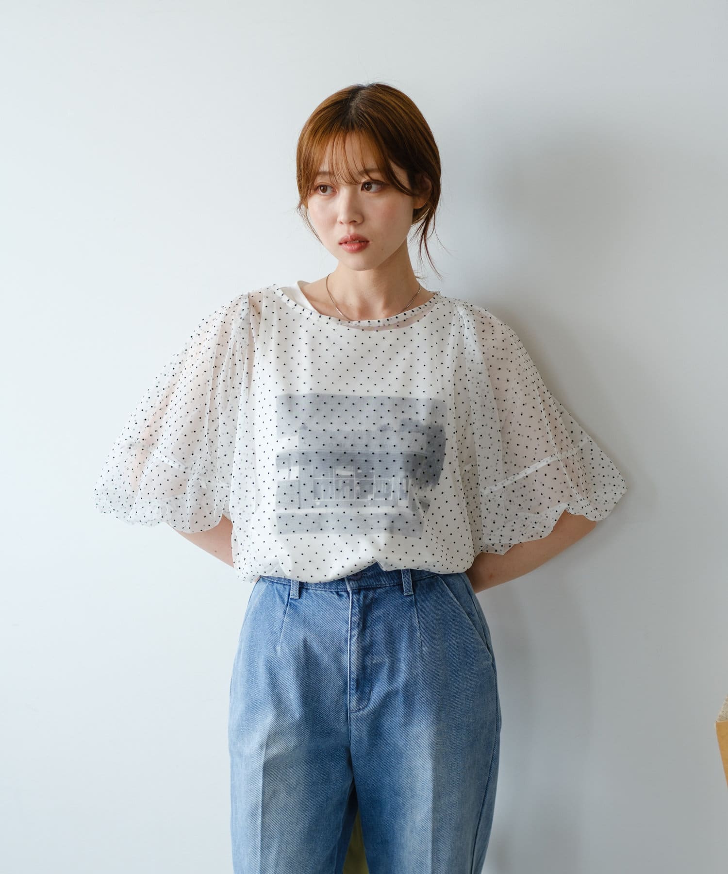 Kastane トップス ギャザーフリルカラー レディース : ZOZOTOWN