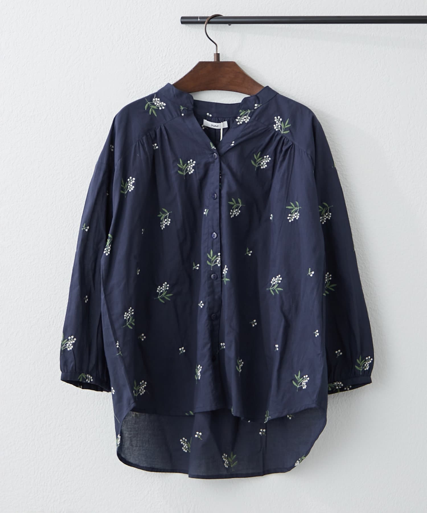 MOINON PLUS 綿100% 刺繍ブラウス　黒　インド製 インド綿 刺繍ブラウス レディース トップス 綿100 送料無料