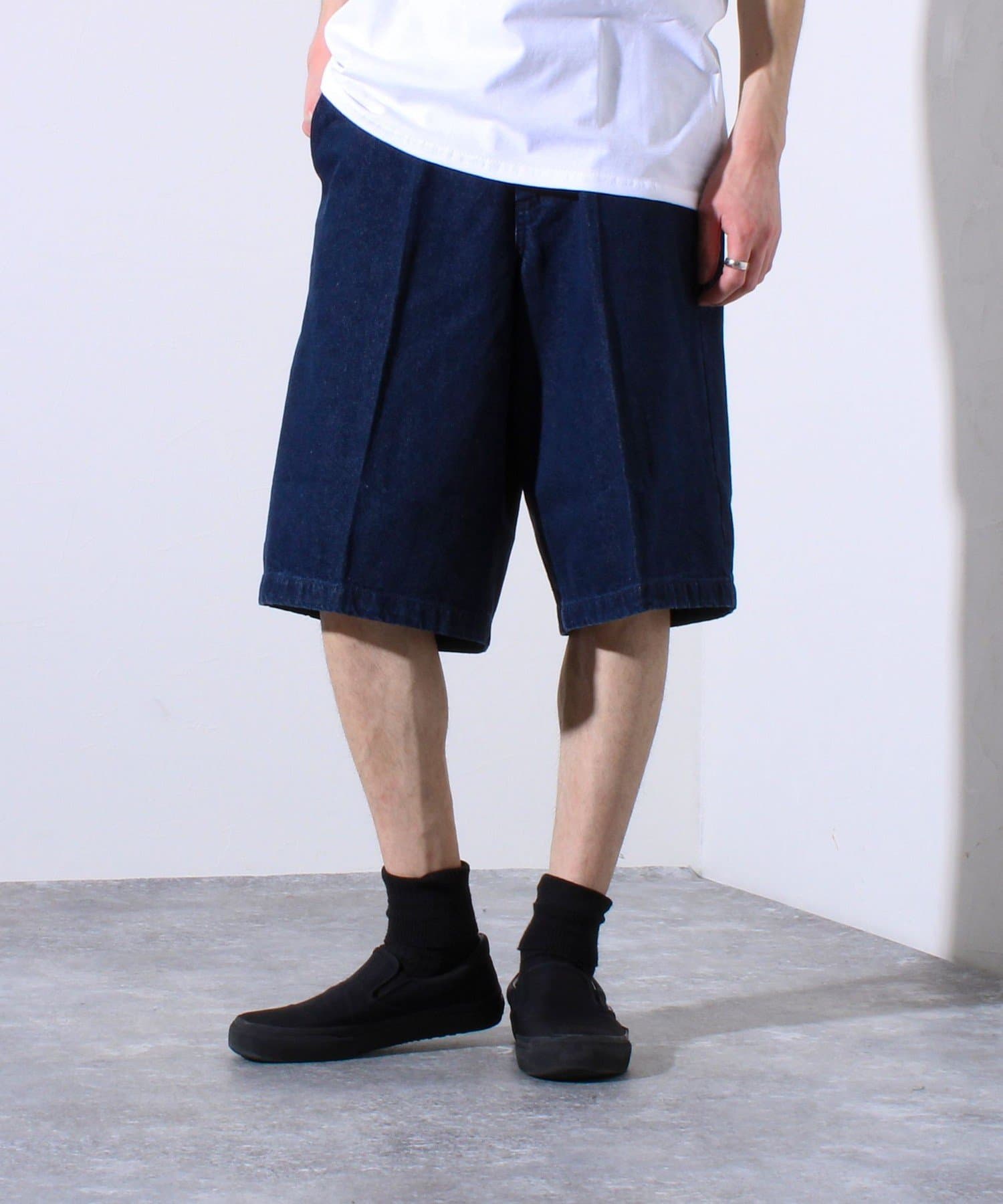 DICKIES】ツイル/デニムハーフパンツ ワイドショートパンツ