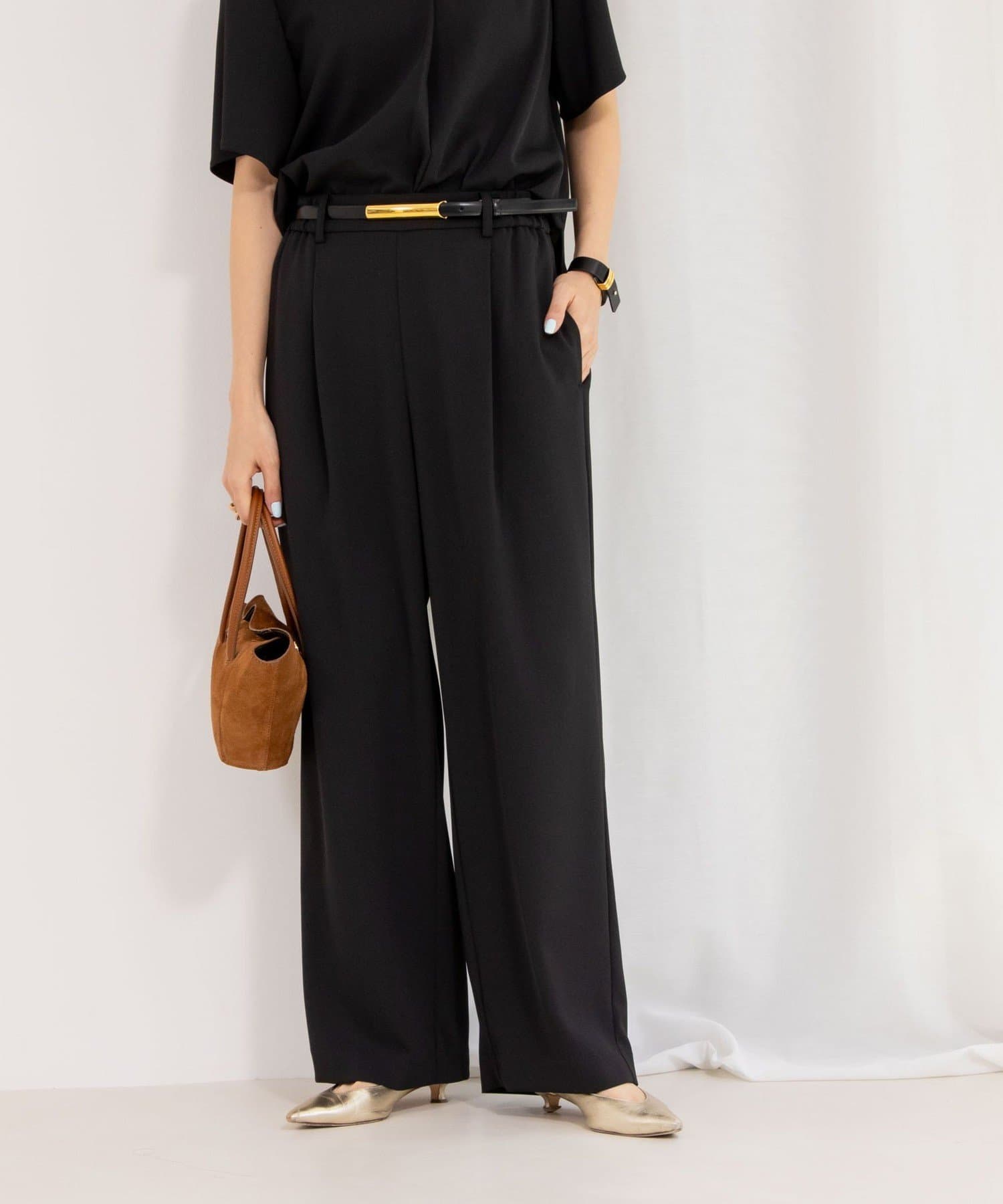 ◇25SS◇NOLLEY'S sophi◆Point・昨年大好評だったイージーパンツがアップデートして登場！(5-0030-1-09-052 《オールシーズン対応》ウォッシャブルダブルクロス