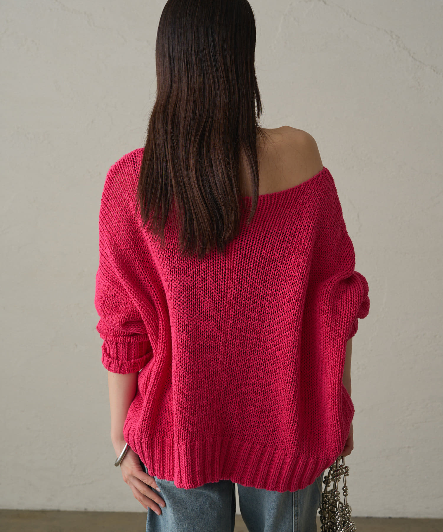 OUTLET(アウトレット) 【Loungedress】コットンワイドニット