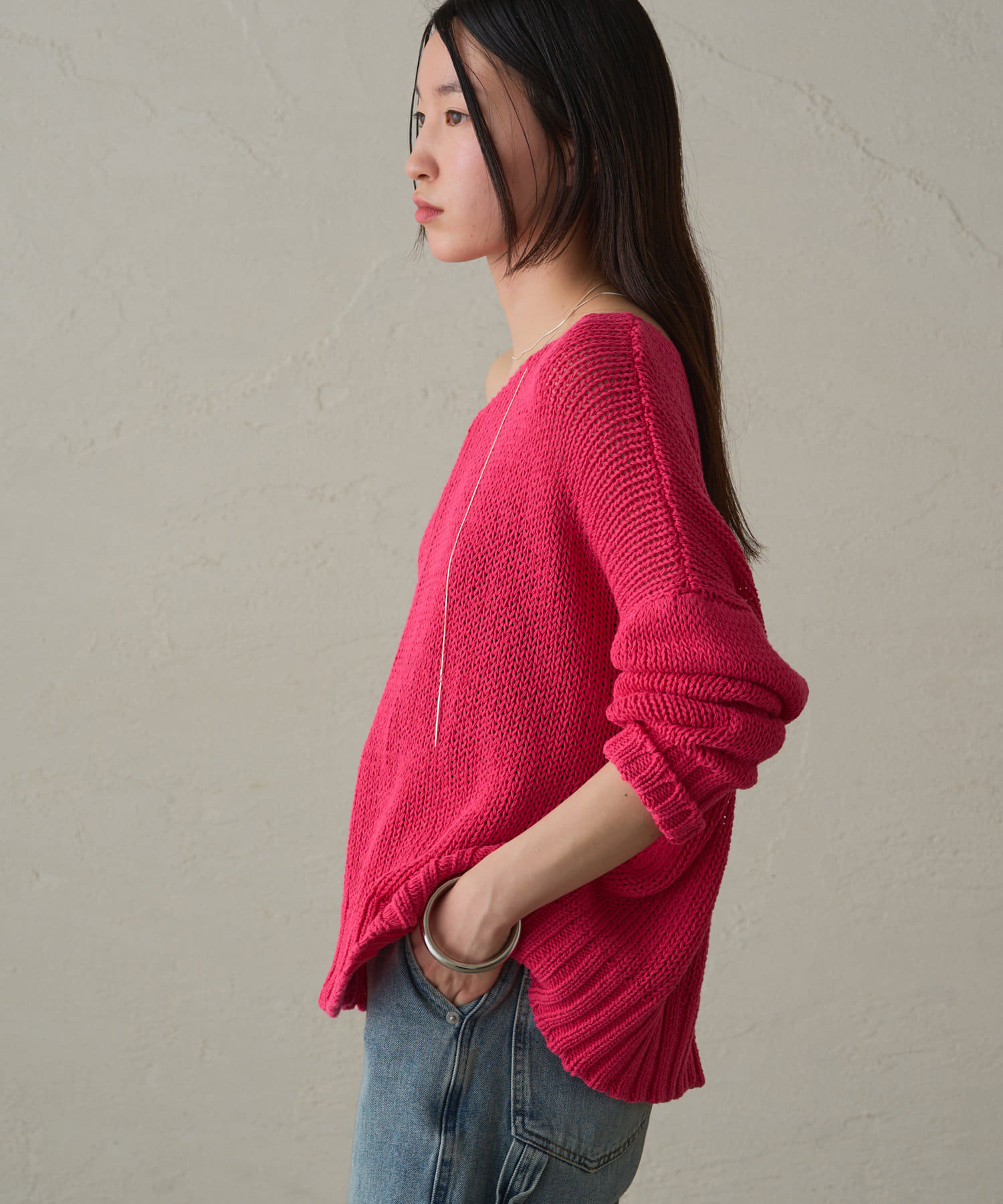 OUTLET(アウトレット) 【Loungedress】コットンワイドニット