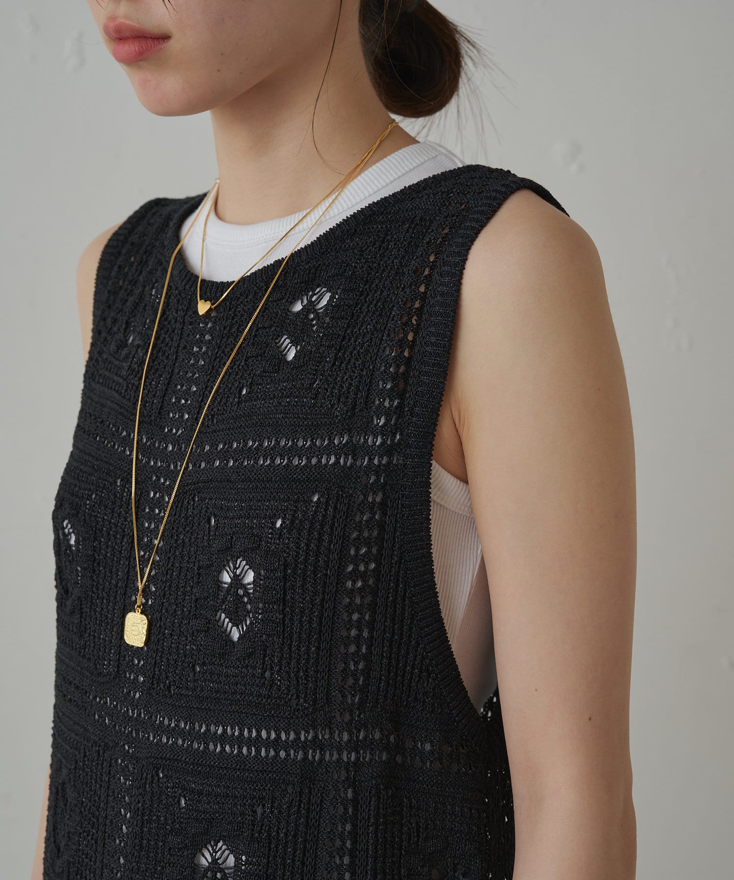 OUTLET(アウトレット) 【Loungedress】クロシェニットワンピース