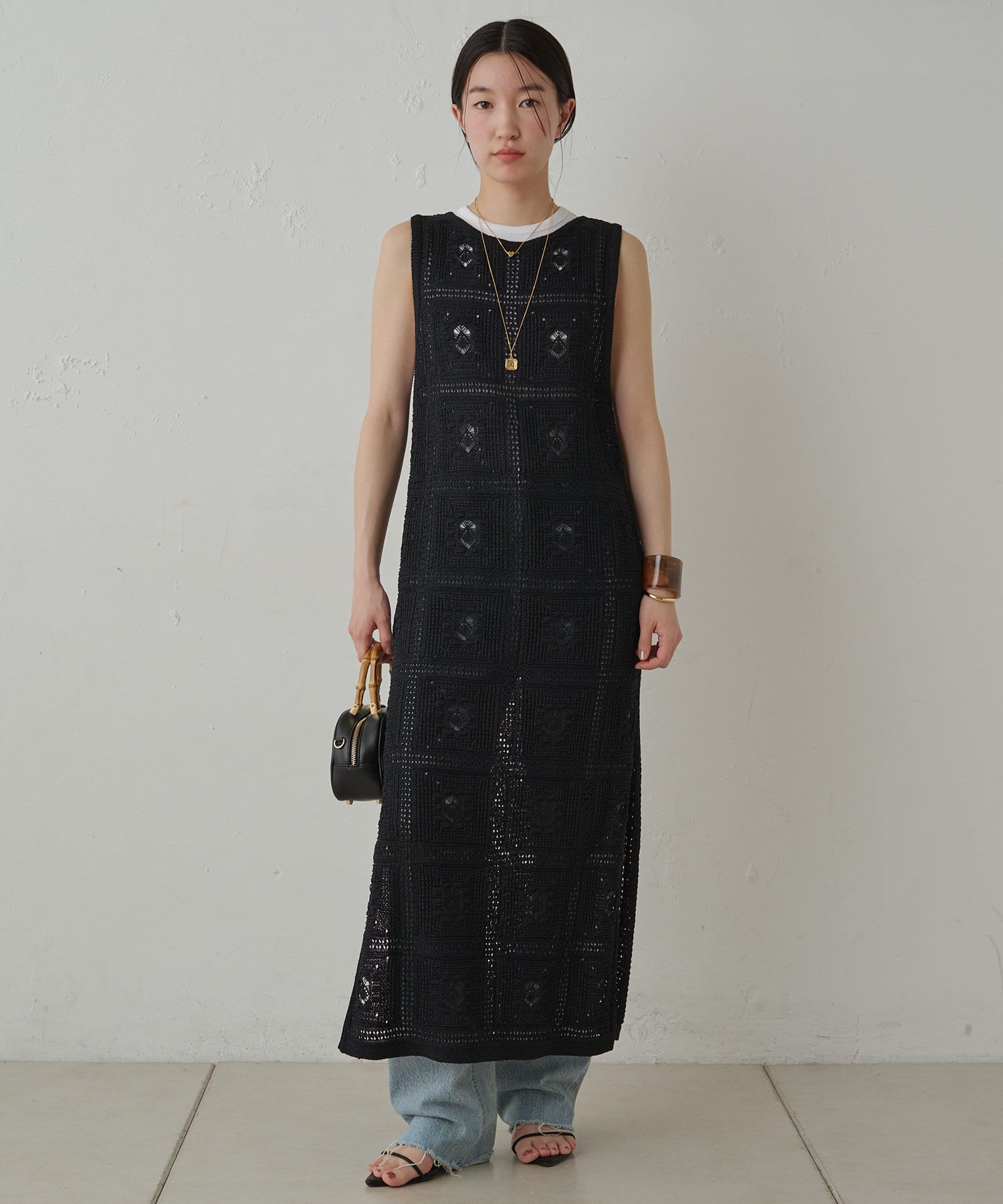 【Loungedress】クロシェニットワンピース Loungedress】クロシェニットワンピース | OUTLET(アウトレット