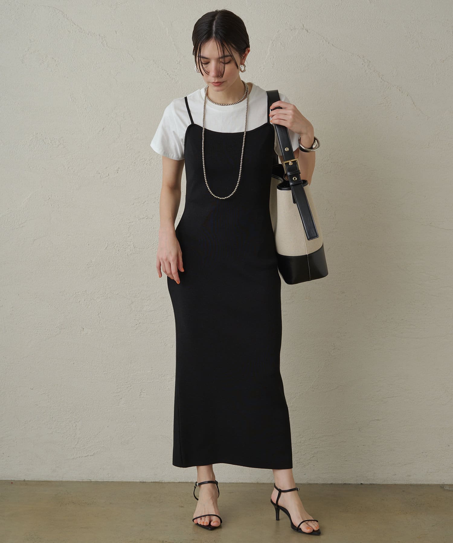 OUTLET(アウトレット) 【Loungedress】ニットキャミワンピース