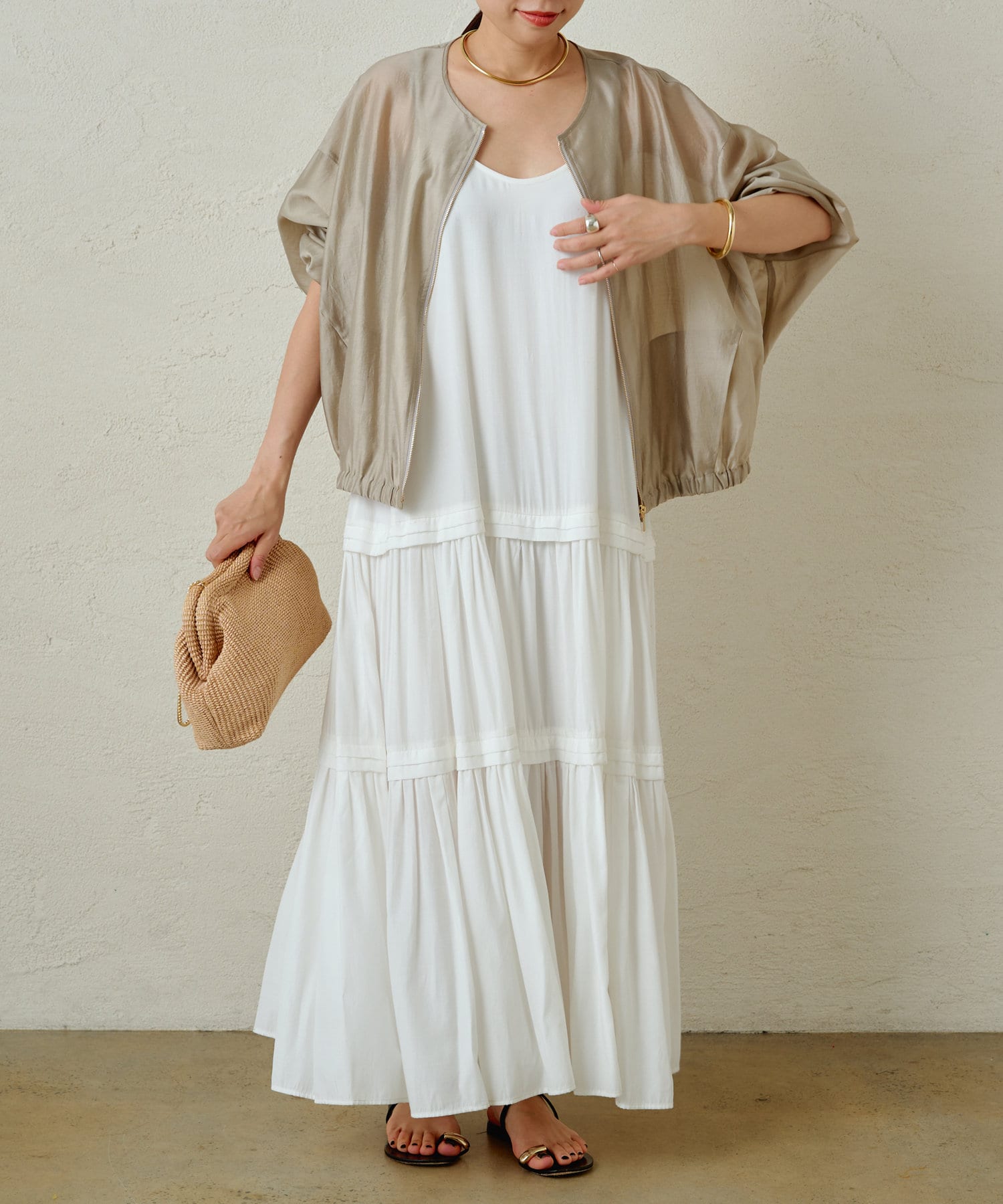 Loungedress】サテンティアードキャミワンピース | OUTLET