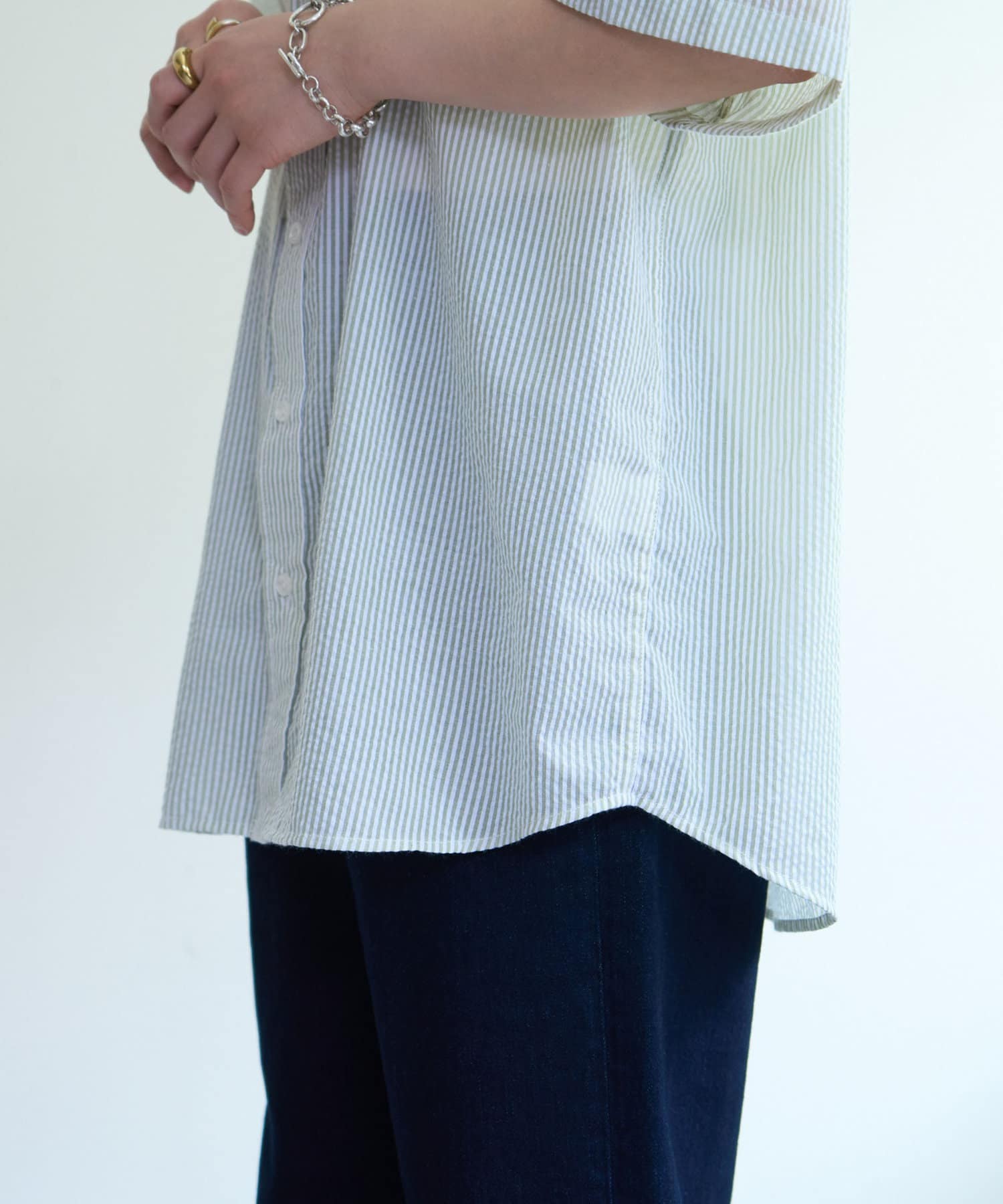 OUTLET(アウトレット) 【CIAOPANIC TYPY】シアサッカーバンドカラーシャツ